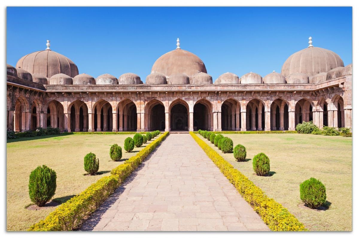 Wallario Herd-Abdeckplatte Alte Moschee in Indien, ESG-Sicherheitsglas, (Glasplatte, 1 tlg., inkl. 5mm Noppen), verschiedene Größen | Herdabdeckplatten