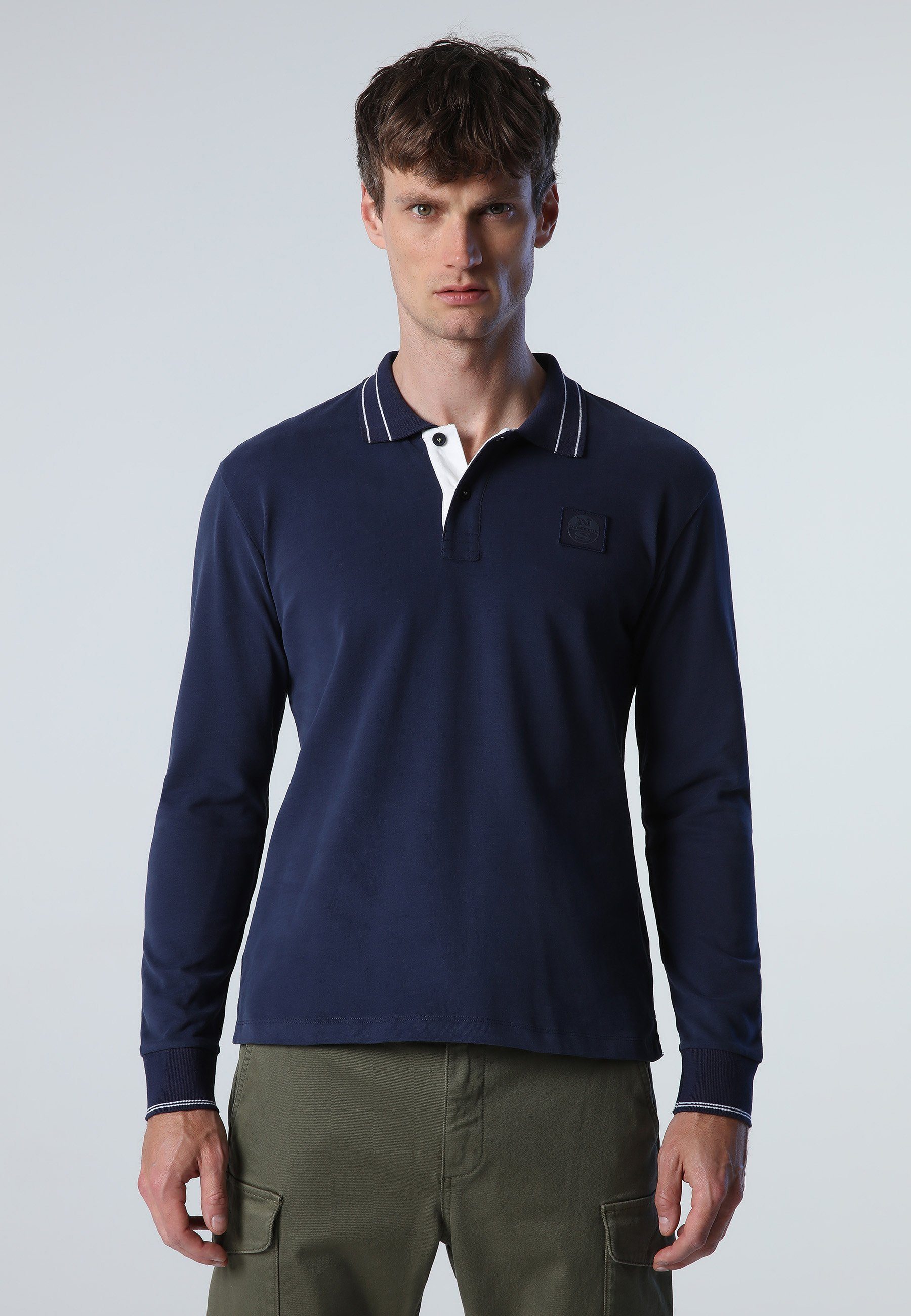 North Sails Langarmshirt Poloshirt Long-sleeved polo shirt NAVY BLUE