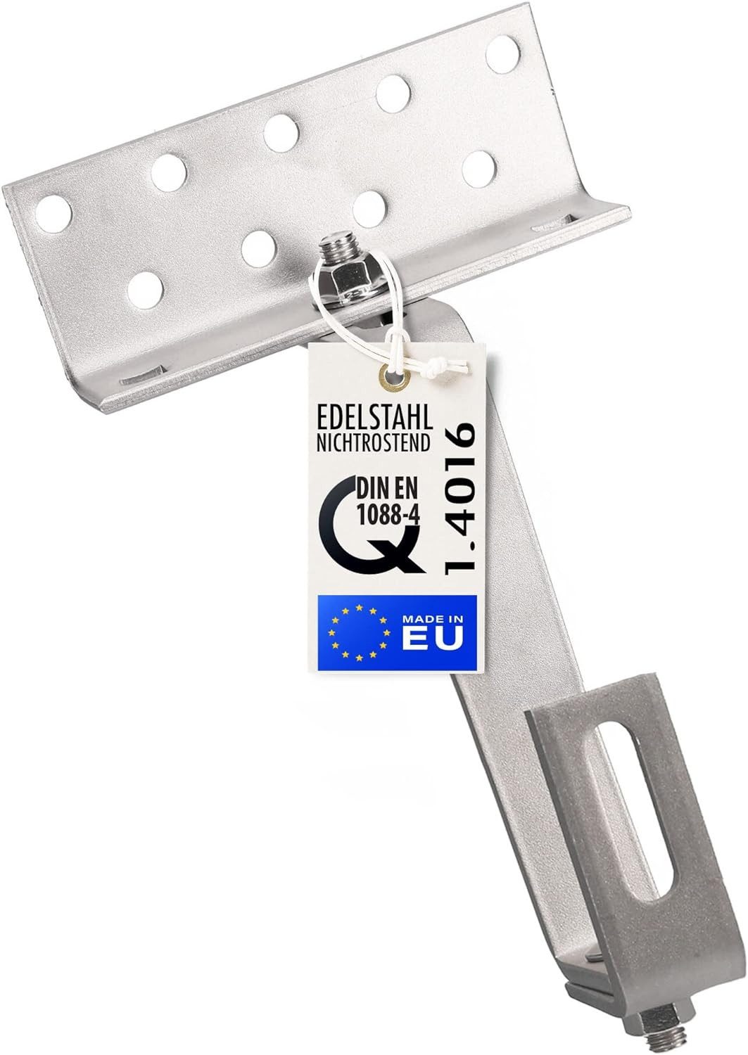 Stromwerk Solarmodul-Halterung Dachhaken 140mm Edelstahl Photovoltaik inkl. Schrauben, (1-tlg., 3fach verstellbar für die Montage auf Ziegel- u. Pfannendächern)