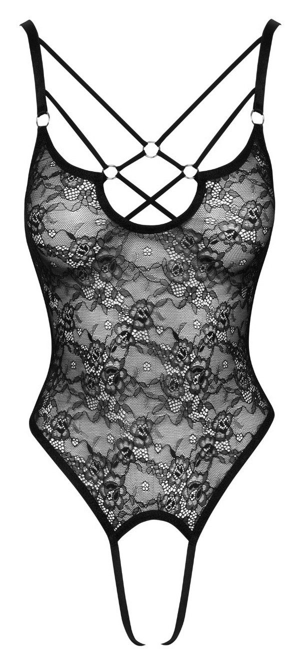 Body Ouvert Spitzen-Body - schwarz