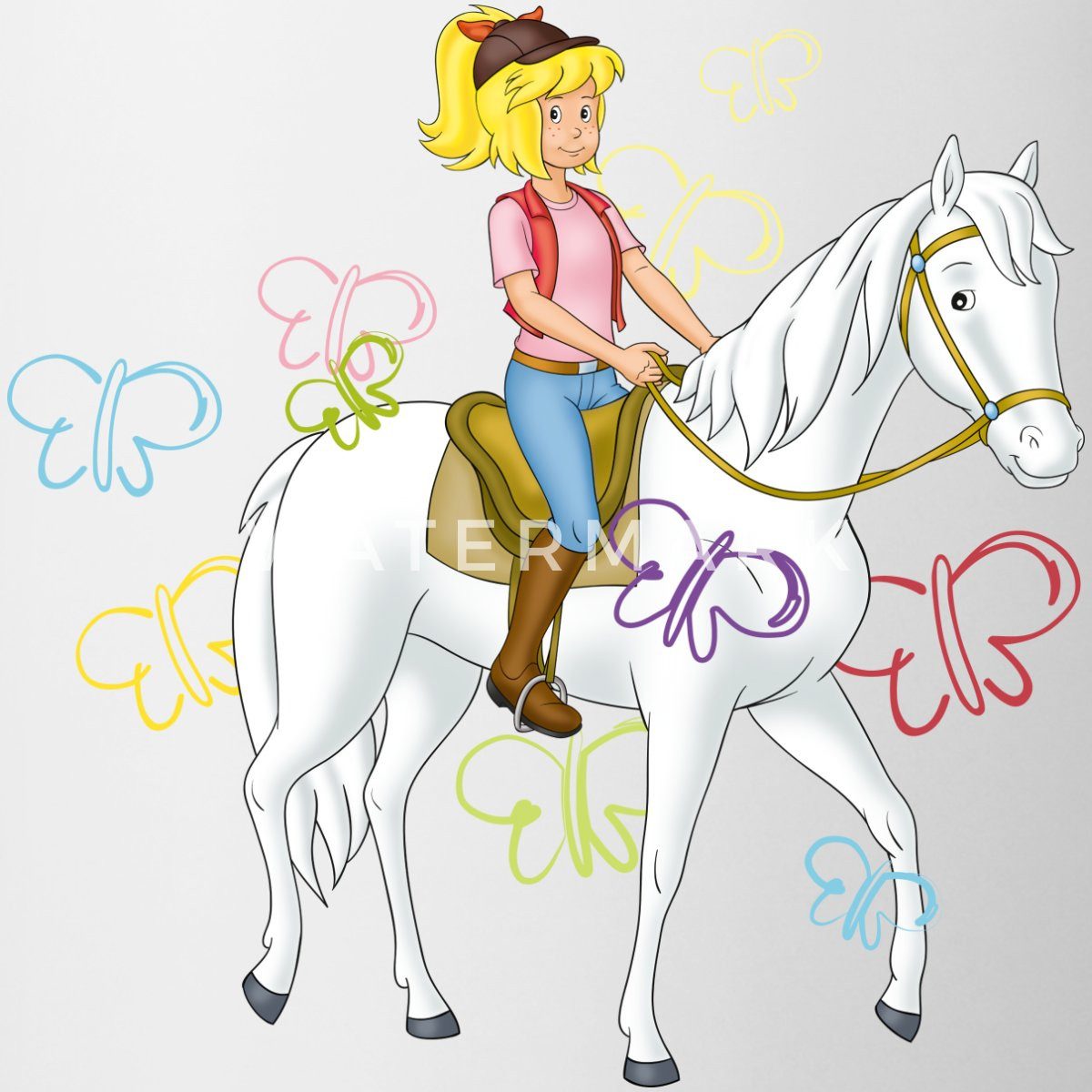 Spreadshirt Tasse Bibi Und Tina Bibi Reitet Auf Stute Sabrina Tasse Zweifarbig, Keramik