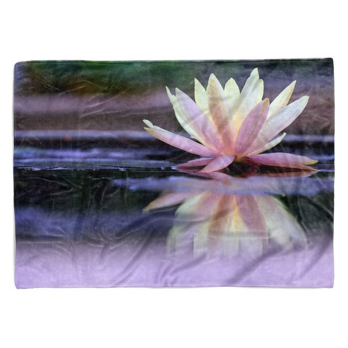 Sinus Art Handtücher Handtuch Strandhandtuch Saunatuch Kuscheldecke mit Fotomotiv Lotus Blüte Wasser Baumwolle-Polyester-Mix (1-St) Handtuch
