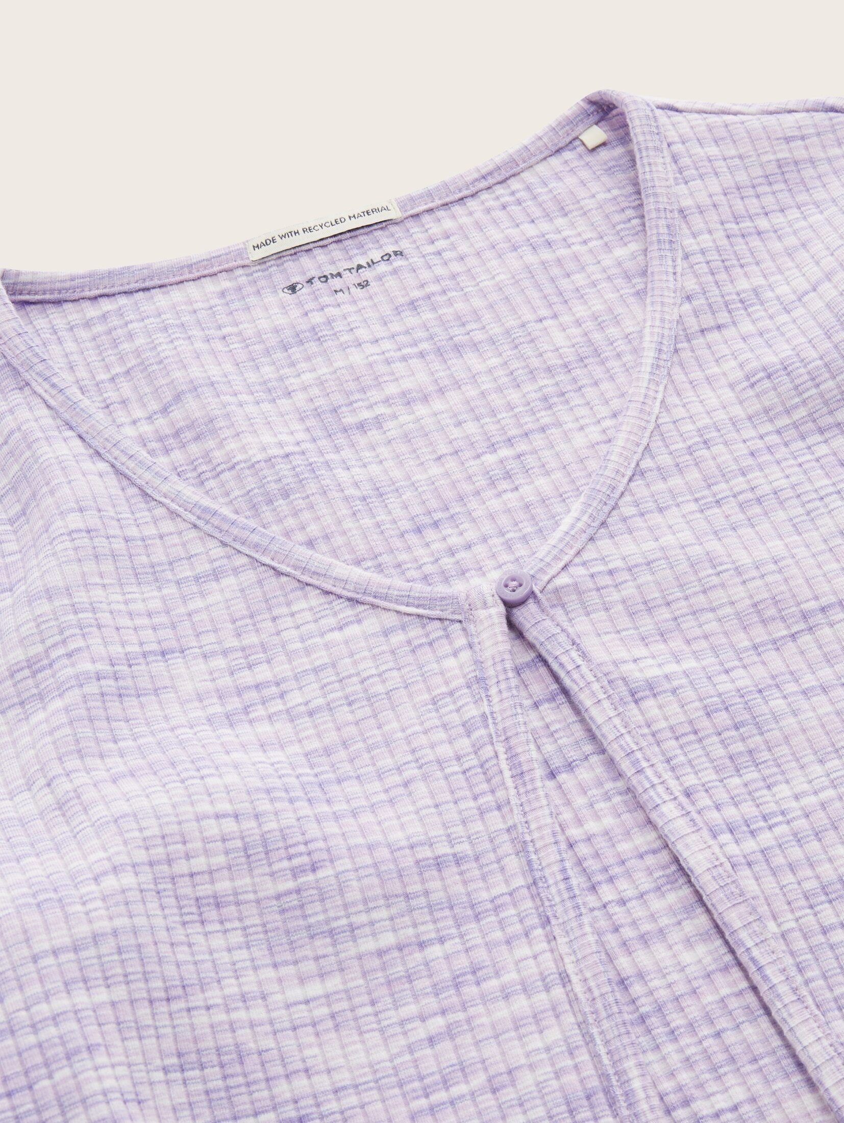 TAILOR Melange TOM dye lilac T-Shirt Cardigan Optik space in