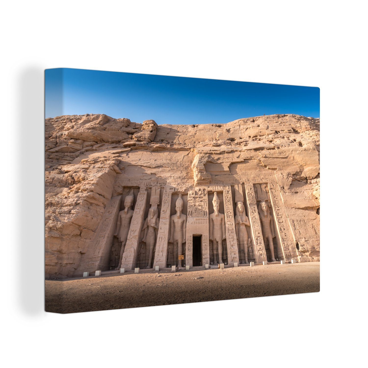 St), cm OneMillionCanvasses® Wanddeko, von Aufhängefertig, in des (1 Nefertari-Tempels Ansicht Simbel Ägypten, Wandbild Leinwandbilder, Leinwandbild Abu 30x20