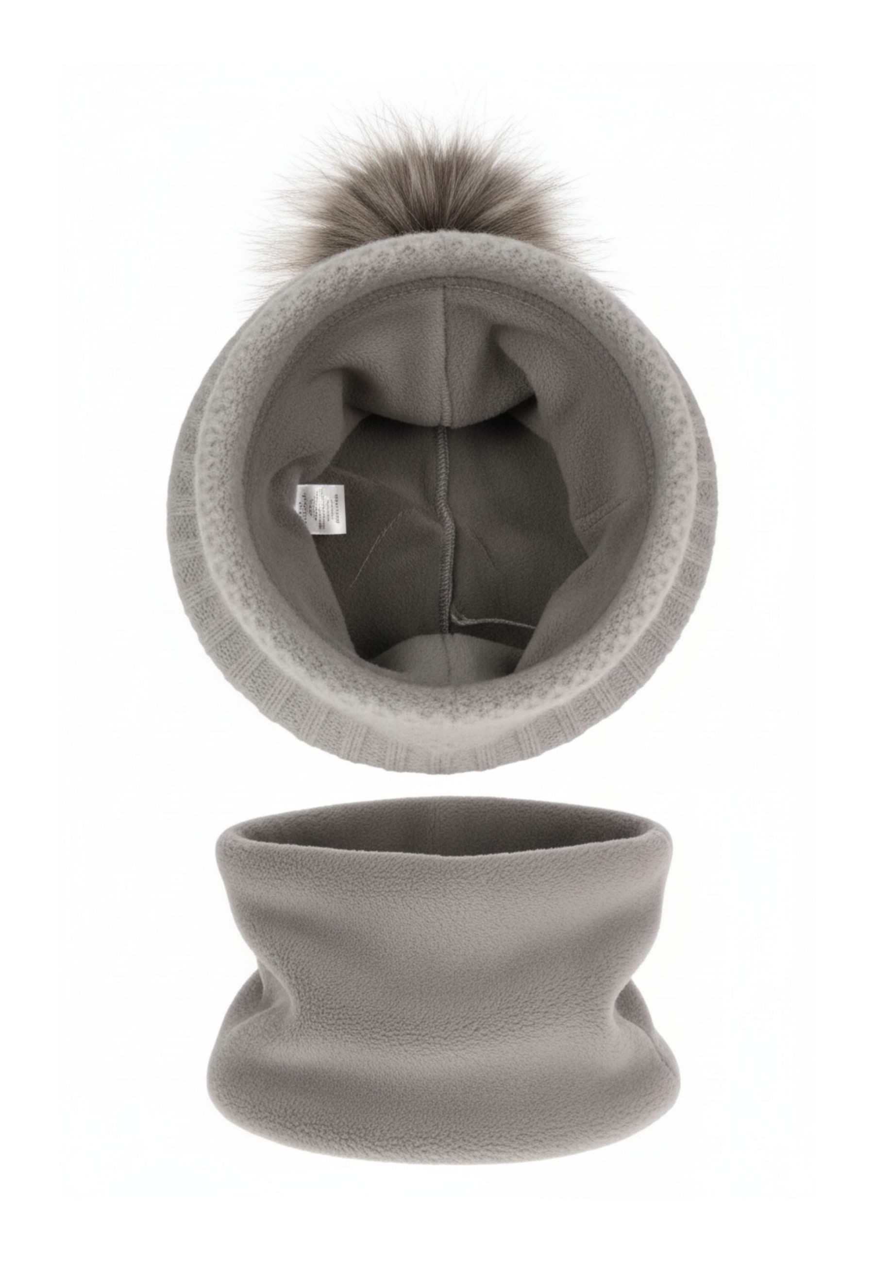Diademita Sturmhaube Winterset für Mädchen: rosa Mütze und Schlauchschal mit Pompon (Set)