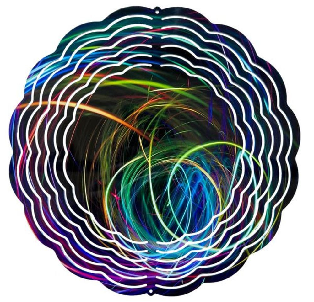 Ladreas Windspiel Edelstahl 3D Windspiel Windspinner 20cm Modern Abstrakt Bunt WI28