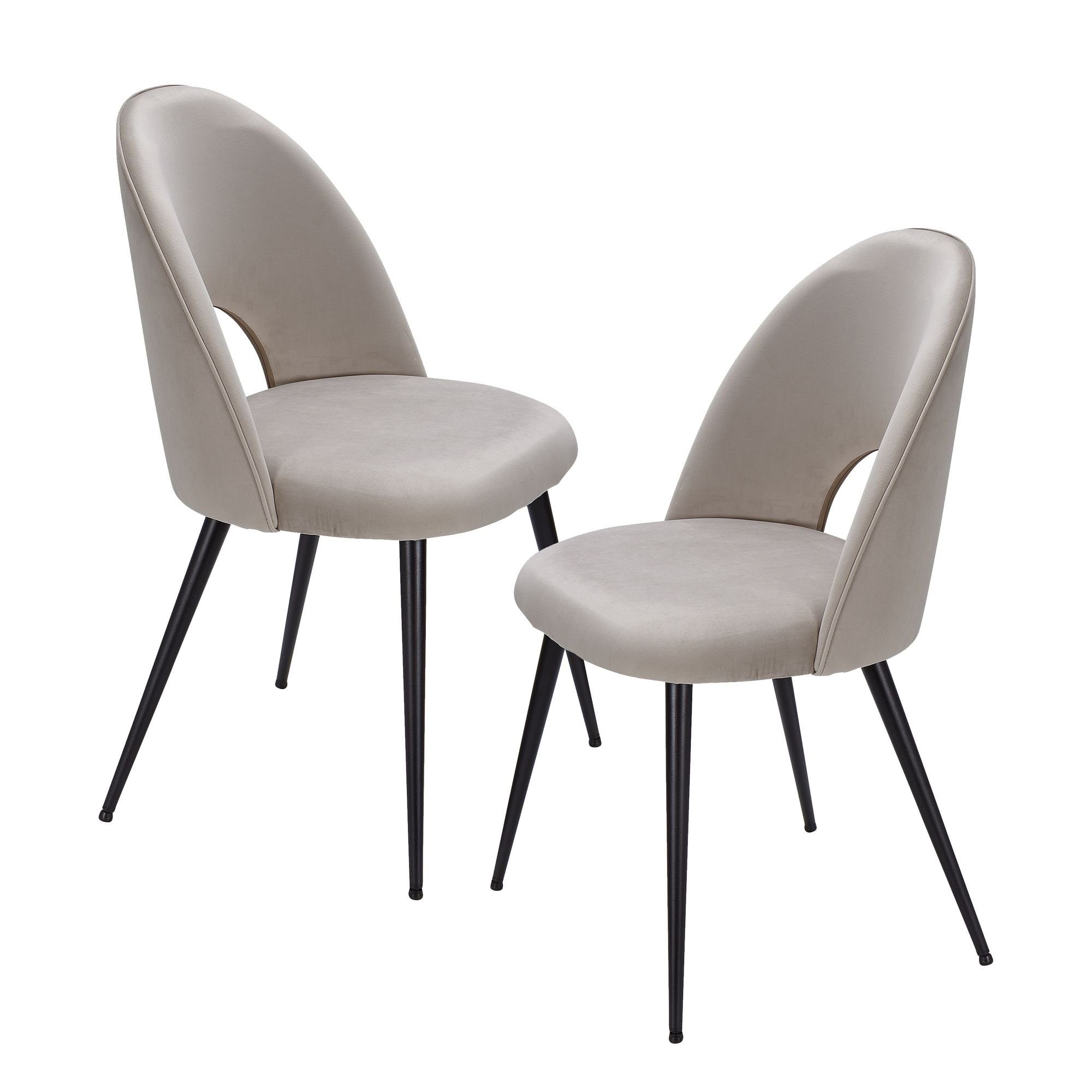 Finebuy Esszimmerstuhl Fb24109 Kuchenstuhl 2er Set Samt Beige Polsterstuhl Mit Schwarzen Beinen Schalenstuhl Skandinavisches Design Stuhl Gepolstert Mit Stoffbezug Online Kaufen Otto