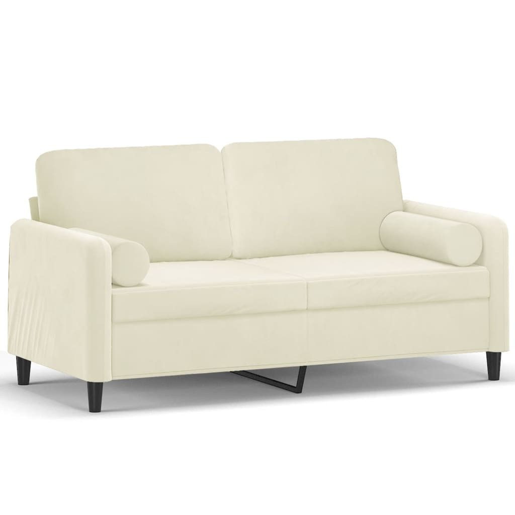 vidaXL Sofa 2-Sitzer-Sofa mit Zierkissen Creme günstig online kaufen