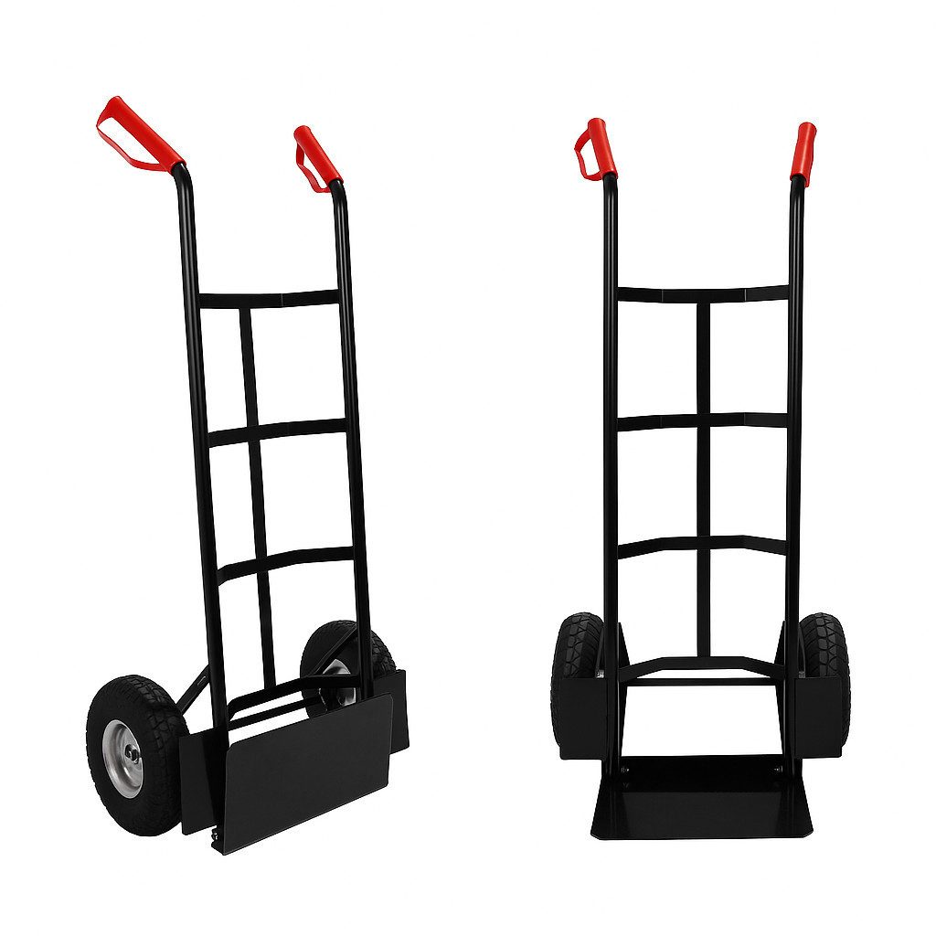 ONDIS24 Sackkarre Transportkarre Transportwagen Stahl schwarz klappbar, bis 100 kg belastbar, luftbereift