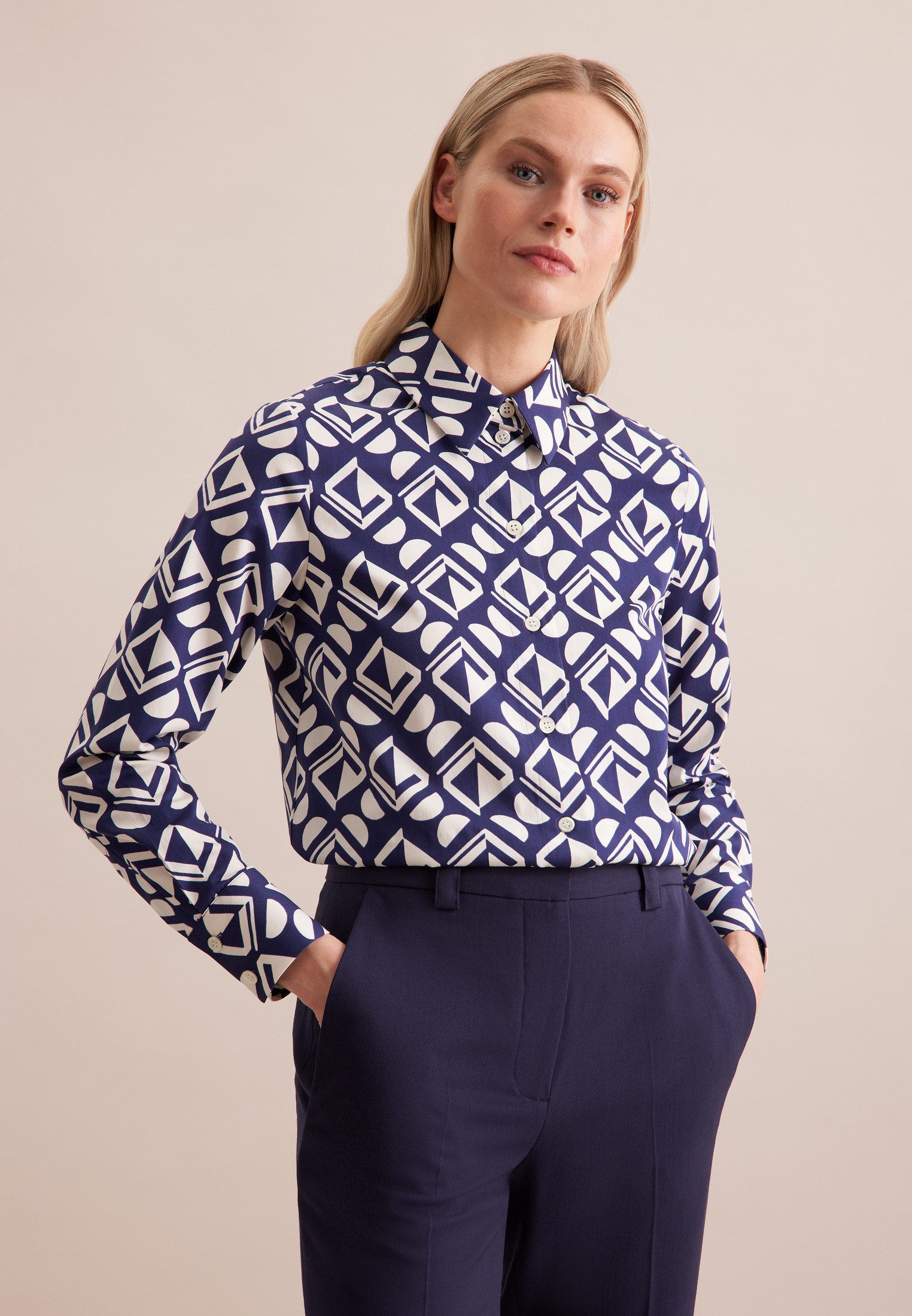 seidensticker Hemdbluse Schwarze Rose Langarm Kragen günstig online kaufen