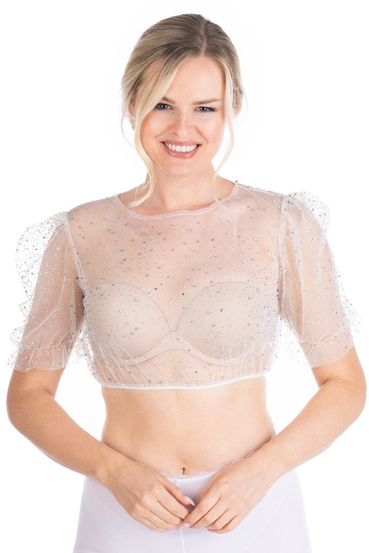Alpenfee Tracht Dirndlbluse Dirndlbluse - LOTTI - weiß, rosa