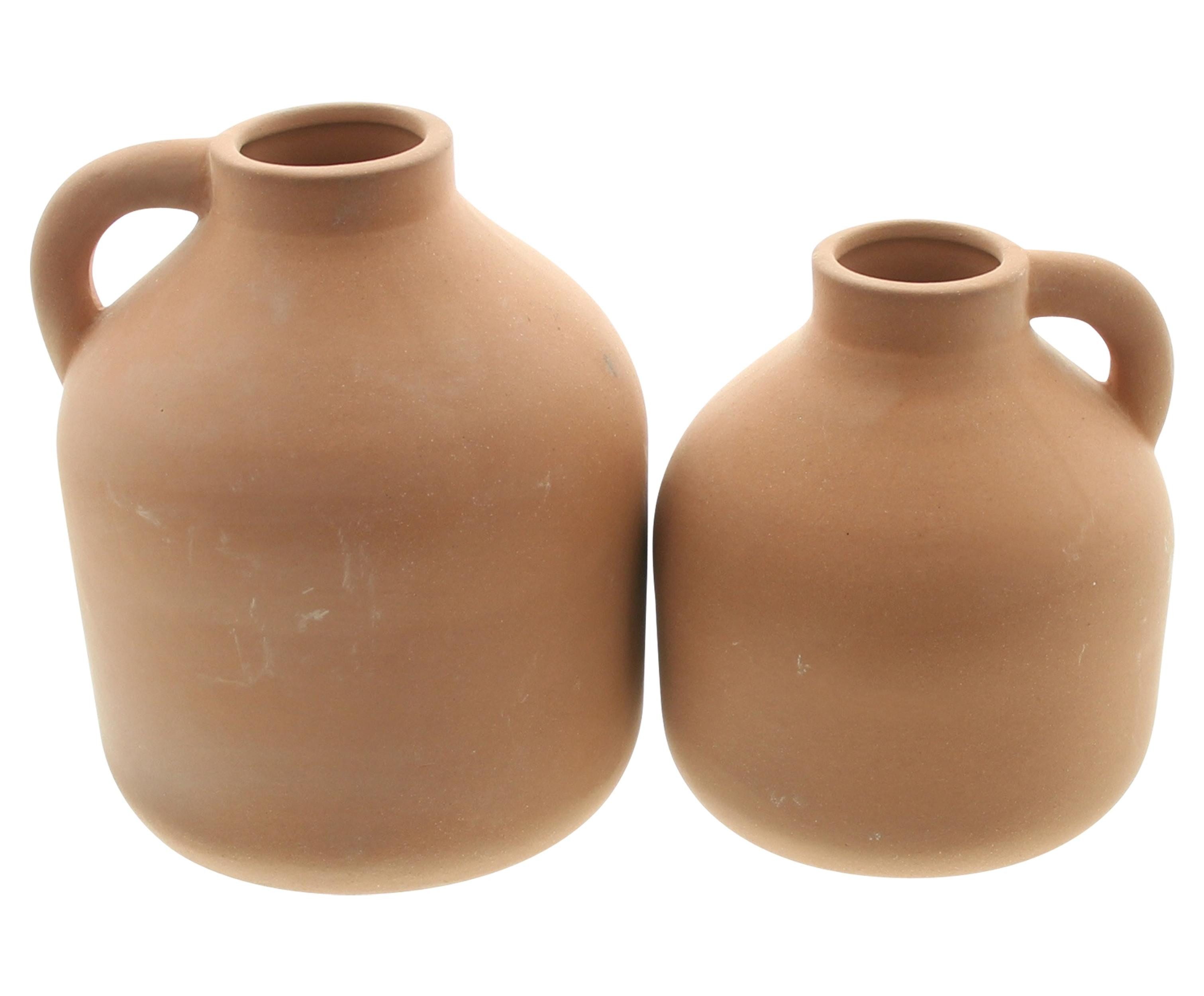 Dekovase 2x Vase Tonkrug Terracotta – Blumenvase, Dekovase