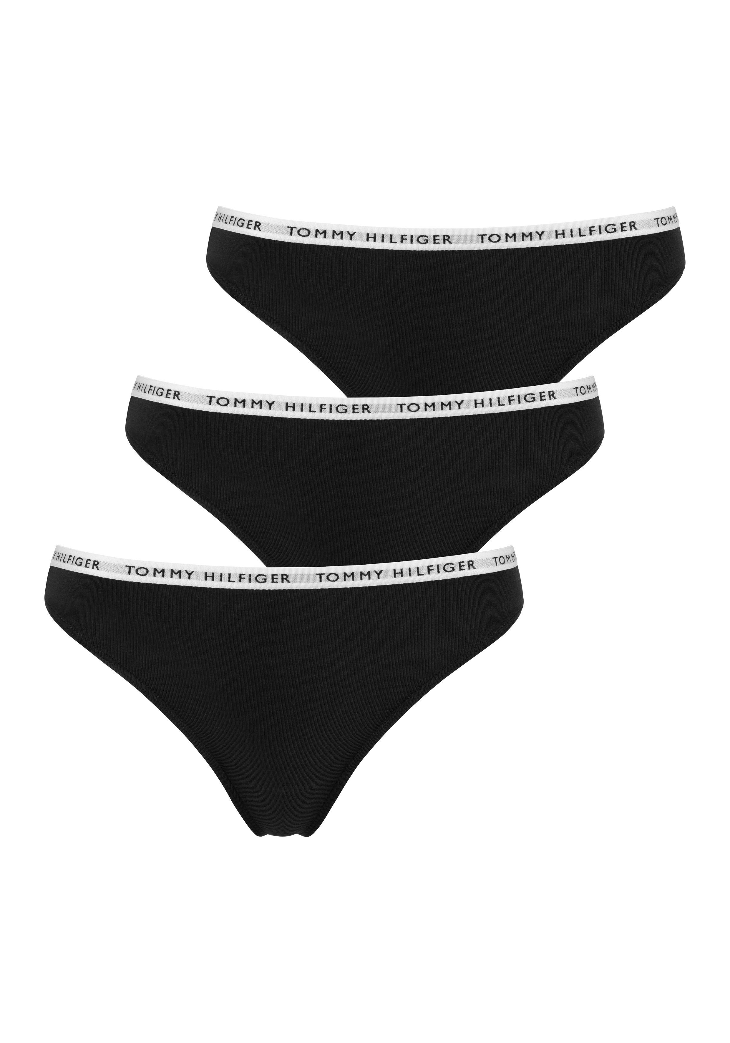 Tommy Hilfiger Underwear T-String (3-St) mit schmalem Logobündchen schwarz