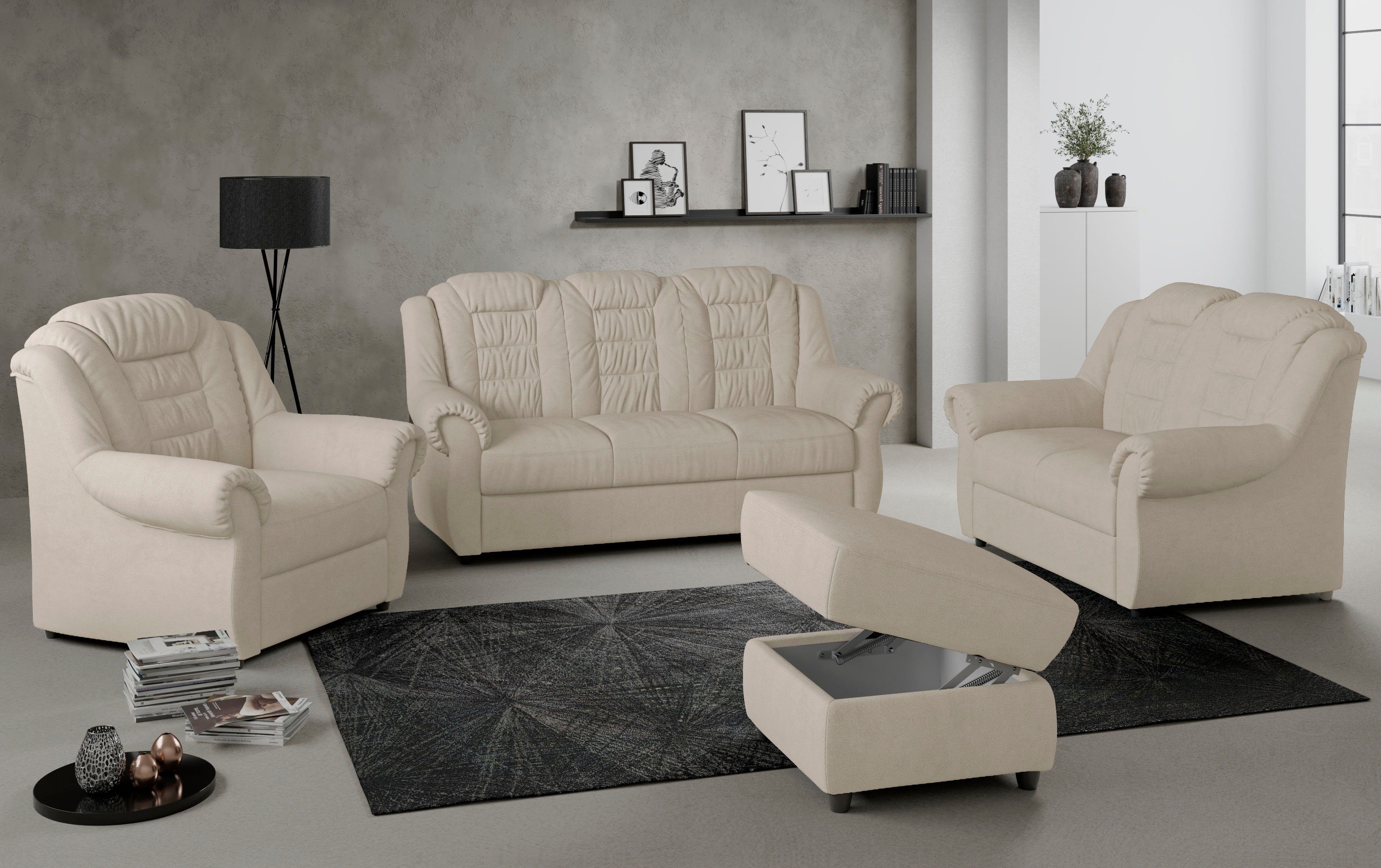 Home affaire 3-Sitzer Boston, Sofa mit hoher Rückenlehne günstig online kaufen