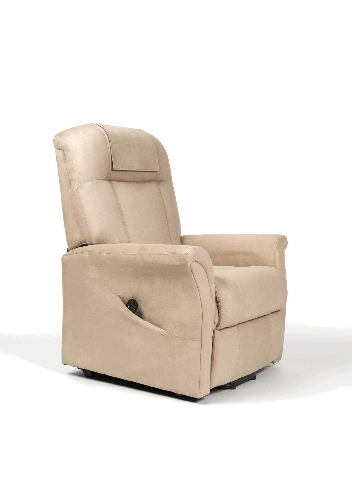 VERMEIREN TV-Sessel Aufstehsessel Ontario 1 elektrischer Fernsehsessel Relaxsessel 150 kg Stoff beige