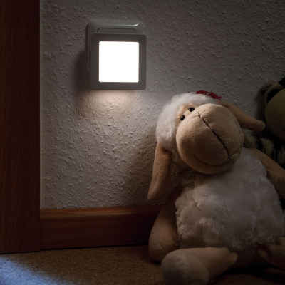 Paulmann LED Steckdosenleuchte Stecker Nachtlicht Esby eckig Weiß, mit Dämmerungssensor, keine Angabe, Leuchtmittel enthalten: Ja, fest verbaut, LED, warmweiss, Steckdosenleuchten