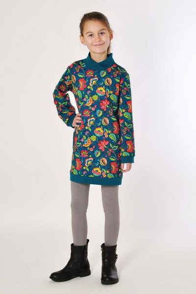 coolismo Sweatkleid Sweatshirt Kleid für coole Mädchen mit Blumen Motivdruck Allover-Print