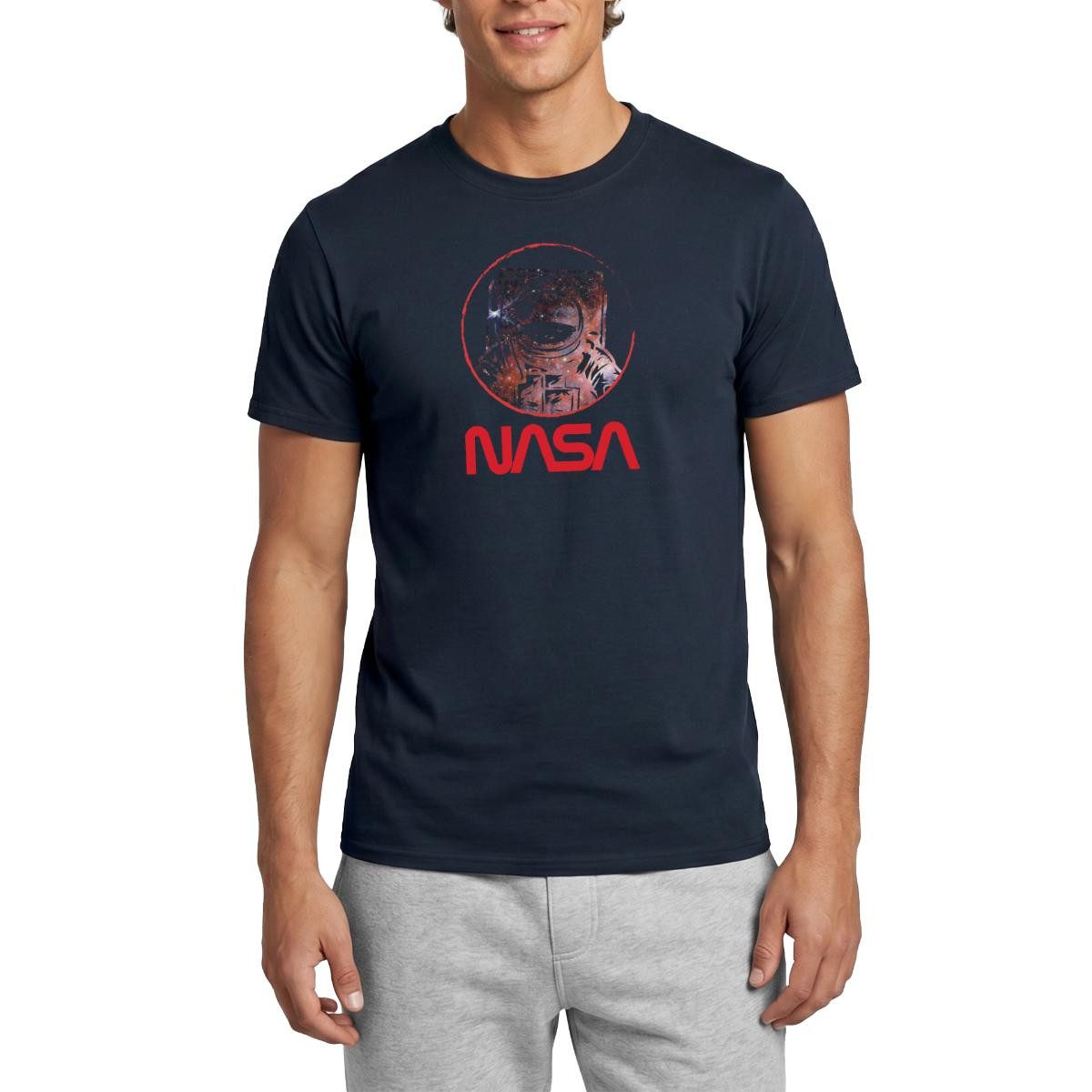 T-Shirt NASA Logo Und Astronaut Im Galaxie-Design Männer T-Shirt