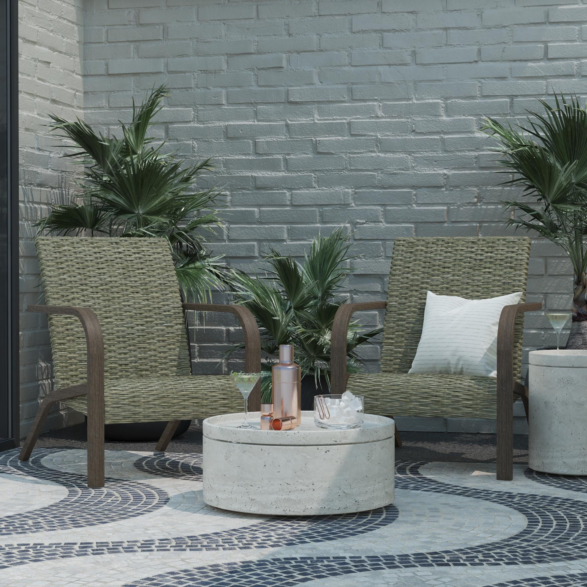 loft24 Gartenstuhl Smartwick - Patio Stuhl Rattanstuhl Gartenmöbel Outdoor (Set, 2 St), Stuhl, Rattan, Sitzhöhe 35,5 cm, Geflechtstuhl