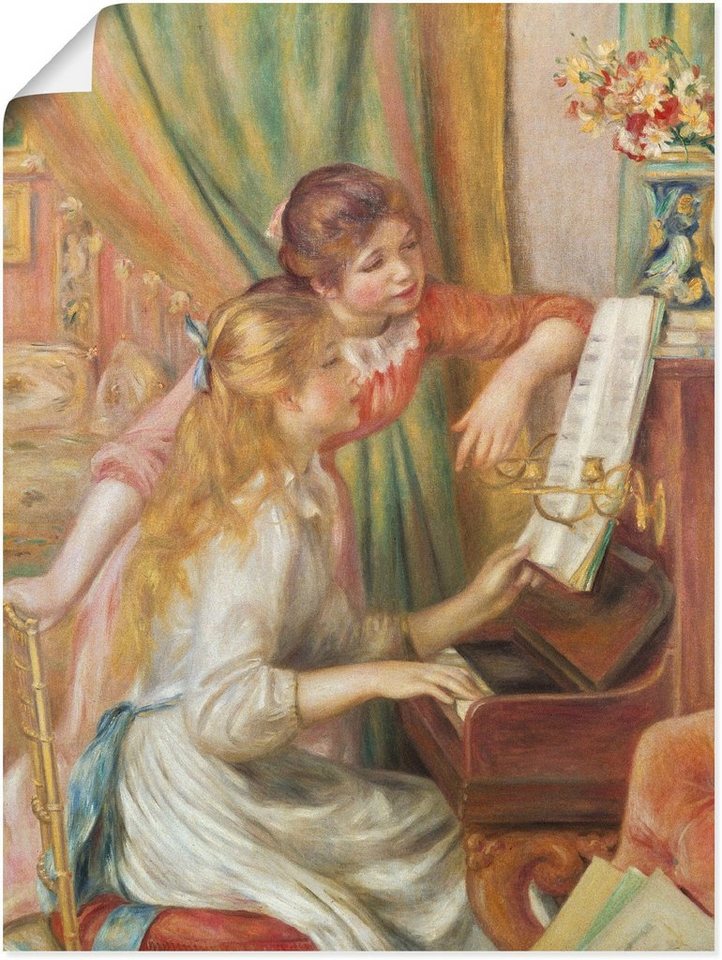 Artland Wandbild Junge Mädchen am Klavier. 1892, Kind (1 St), als  Leinwandbild, Wandaufkleber oder Poster in versch. Größen