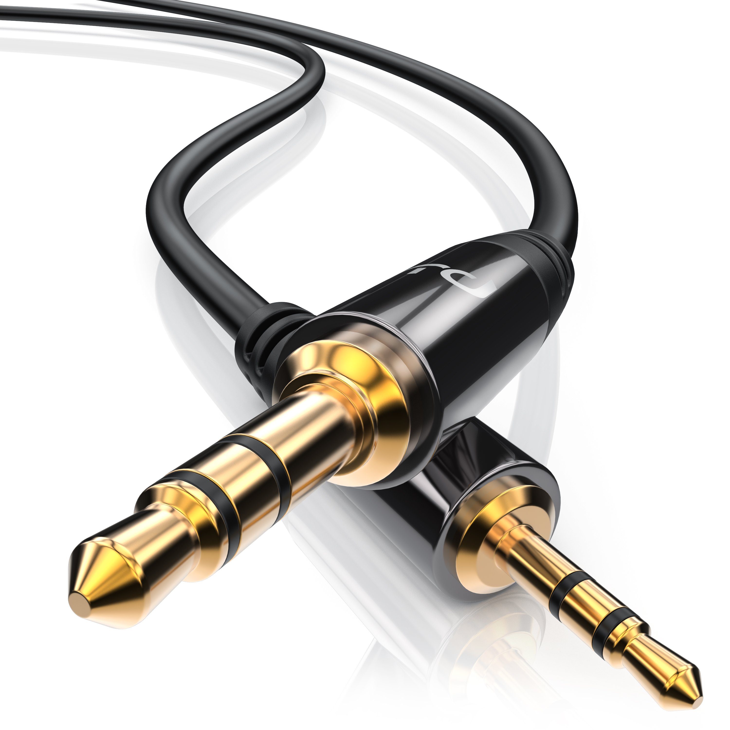 Busirde 1M 3,5 mm Klinke Stecker auf Stecker Audio-Verlängerungskabel 3,5-mm-Gold überzogen Aux-Kabel für iPhone Auto-Kopfhörer 