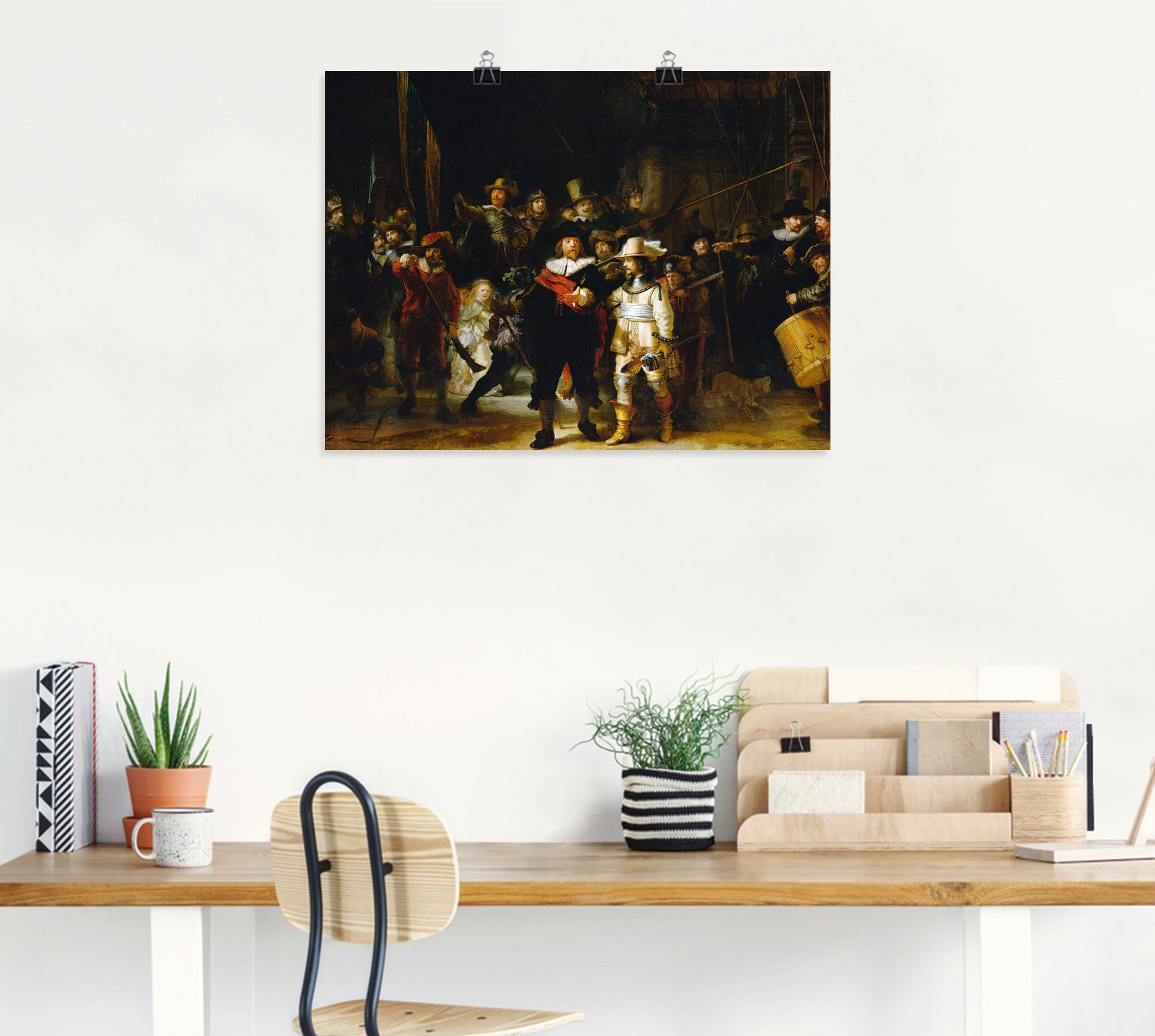 als Alubild, in Nachtwache. Poster (1 Porträts Wandaufkleber Artland Wandbild 1642, St), oder Größen Leinwandbild, versch. Die