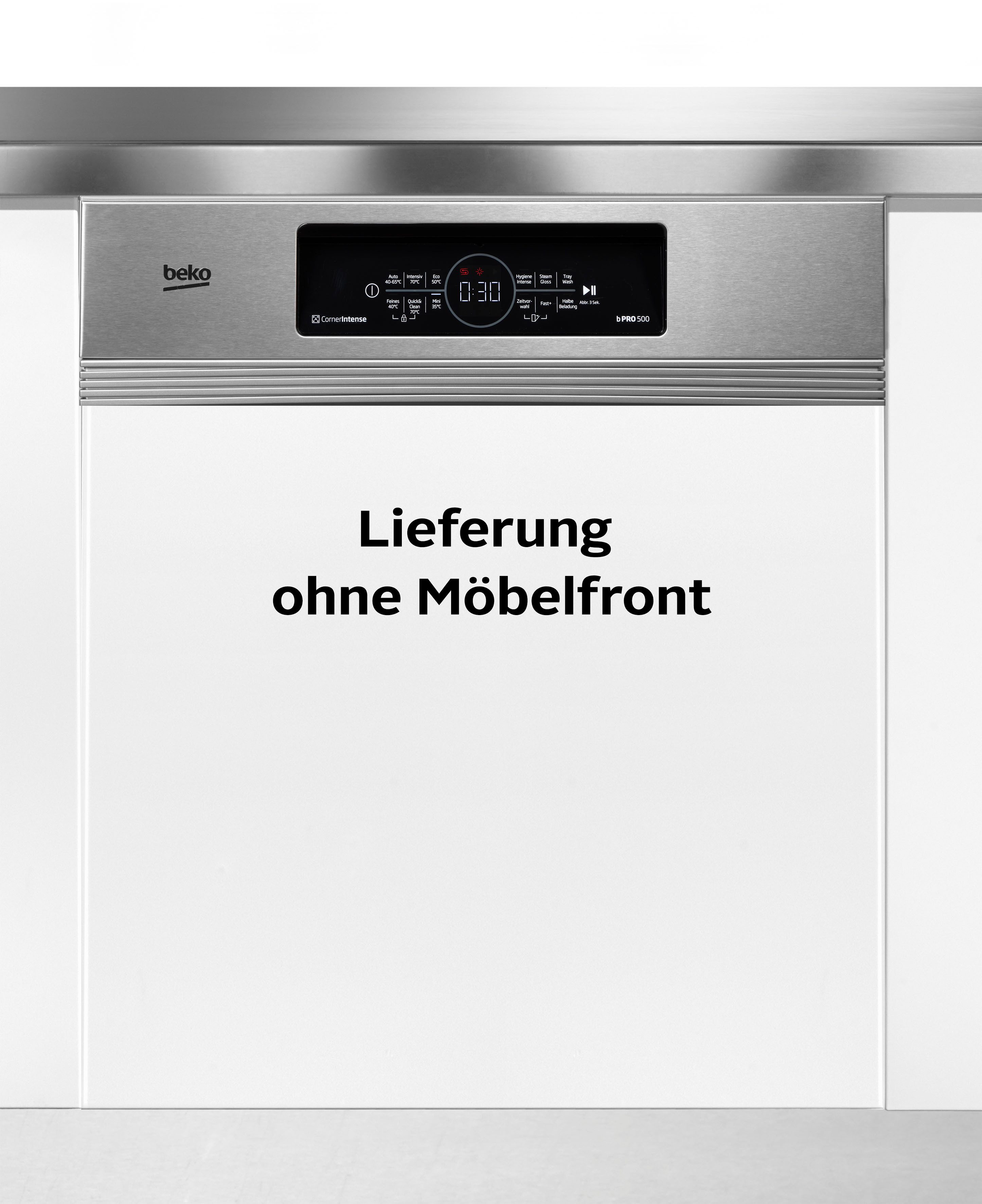 BEKO teilintegrierbarer Geschirrspüler BDSN36461XC, 14 Maßgedecke, SelfDry & CornerIntense – Trocknet selbst, reinigt jede Ecke