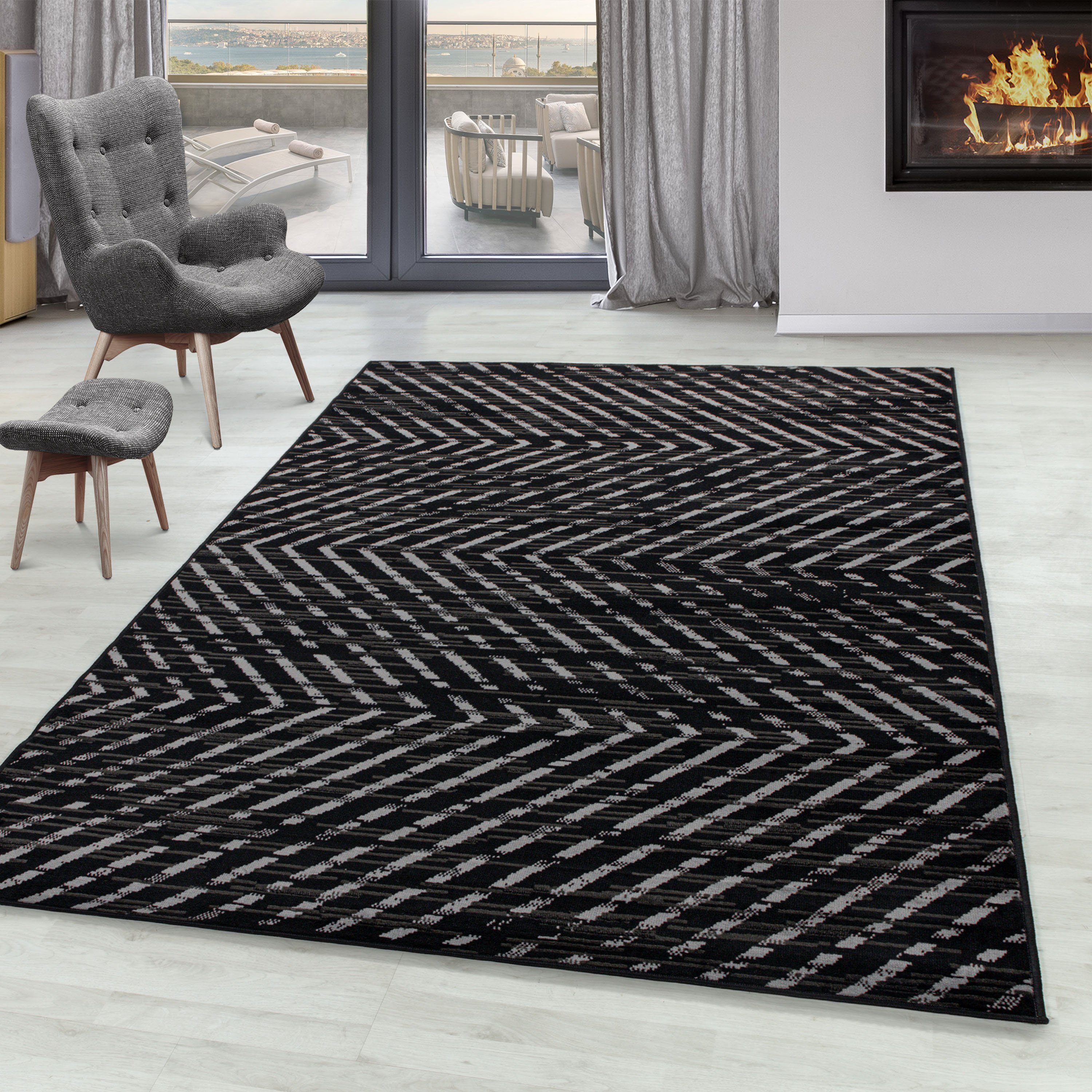 SIMPEX24 Designteppich Geometrisch Design, Rechteckig, Höhe: günstig online kaufen