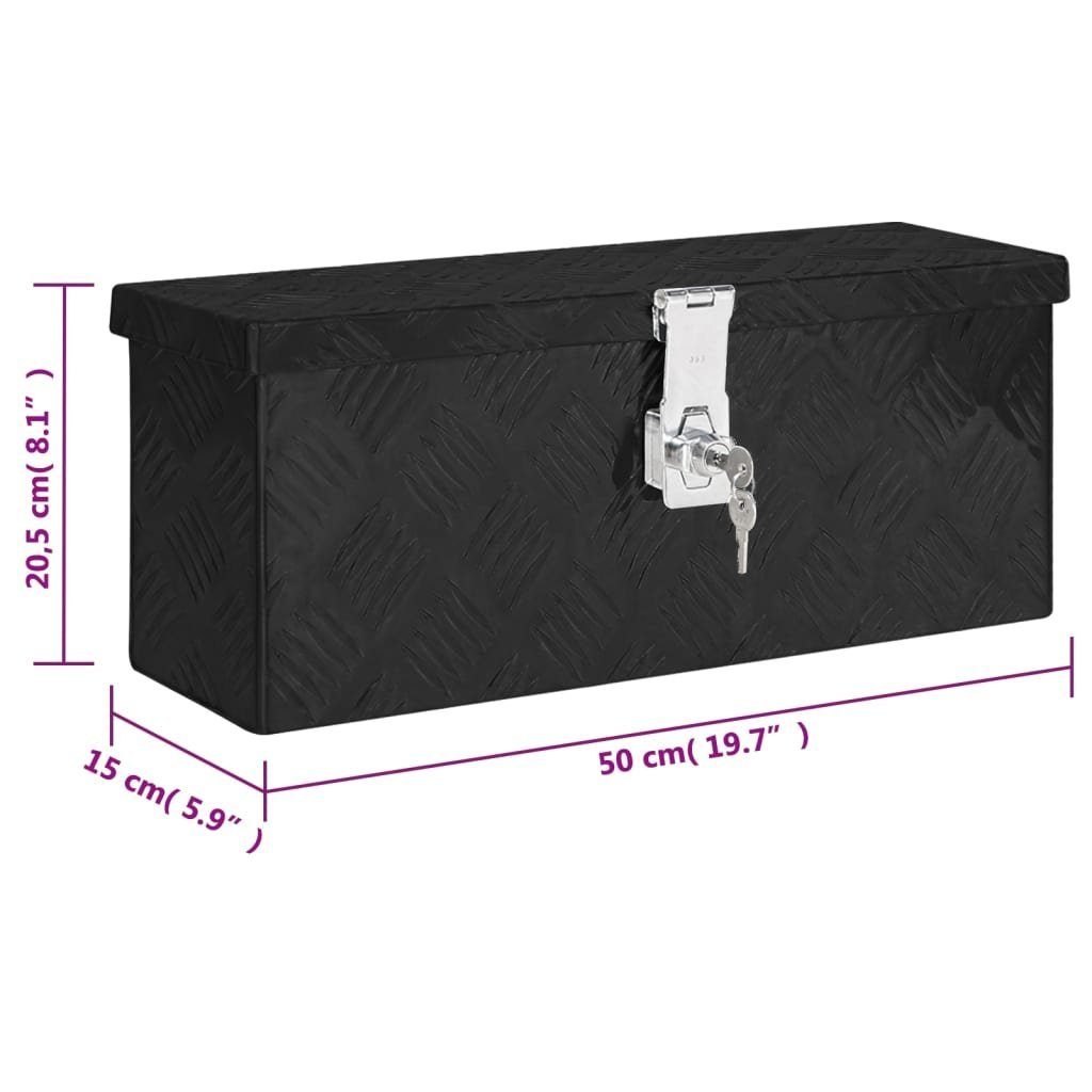 (1 Aufbewahrungsbox cm St) Werkzeugbox 50x15x20,5 Aluminium Schwarz vidaXL