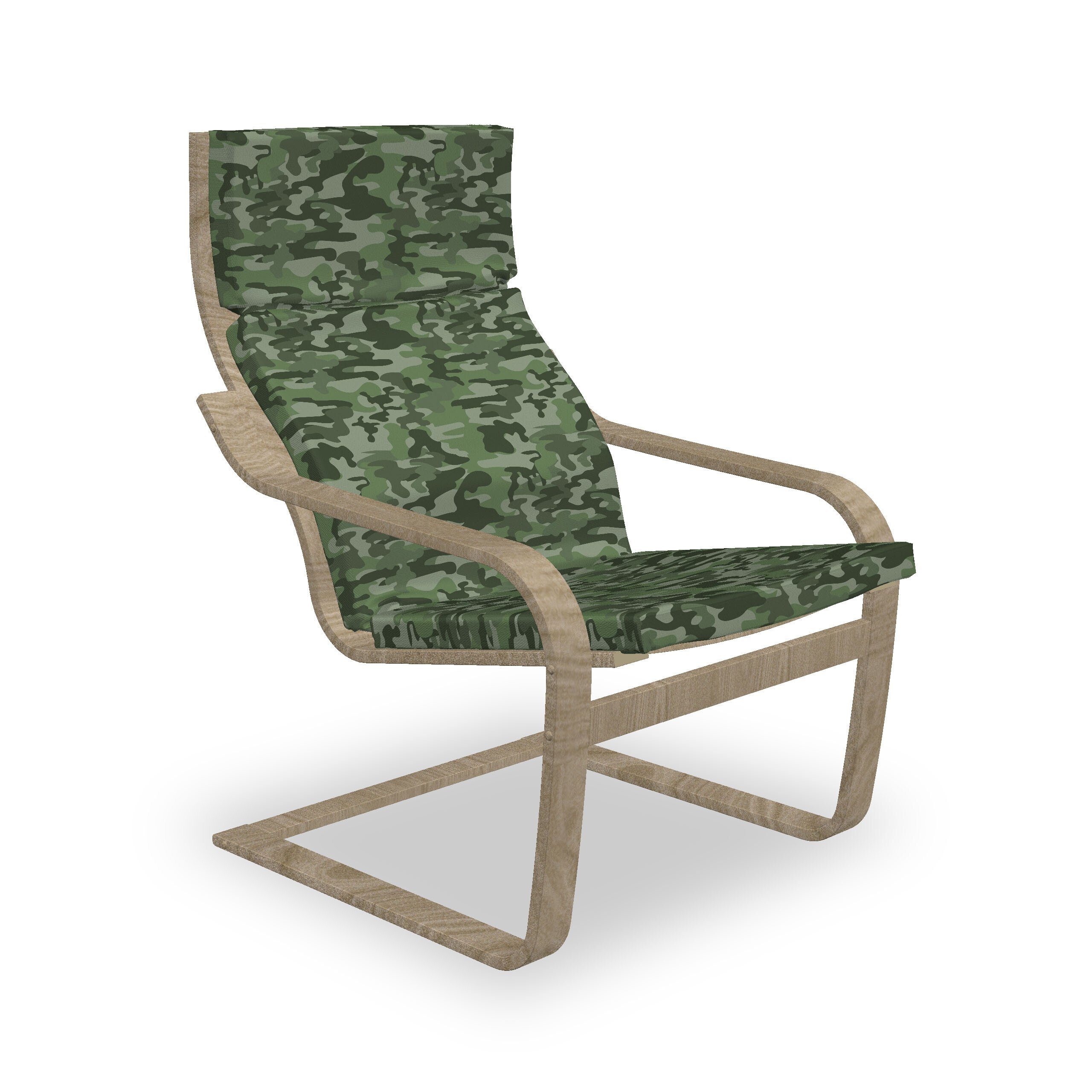 Abakuhaus Stuhlkissen Sitzkissen mit Stuhlkissen mit Hakenschlaufe und Reißverschluss, Waldgrün Uniform Muster