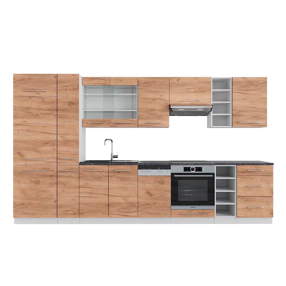 Vicco Küchenzeile R-Line, Beton/Weiß, 140 cm, günstig online kaufen