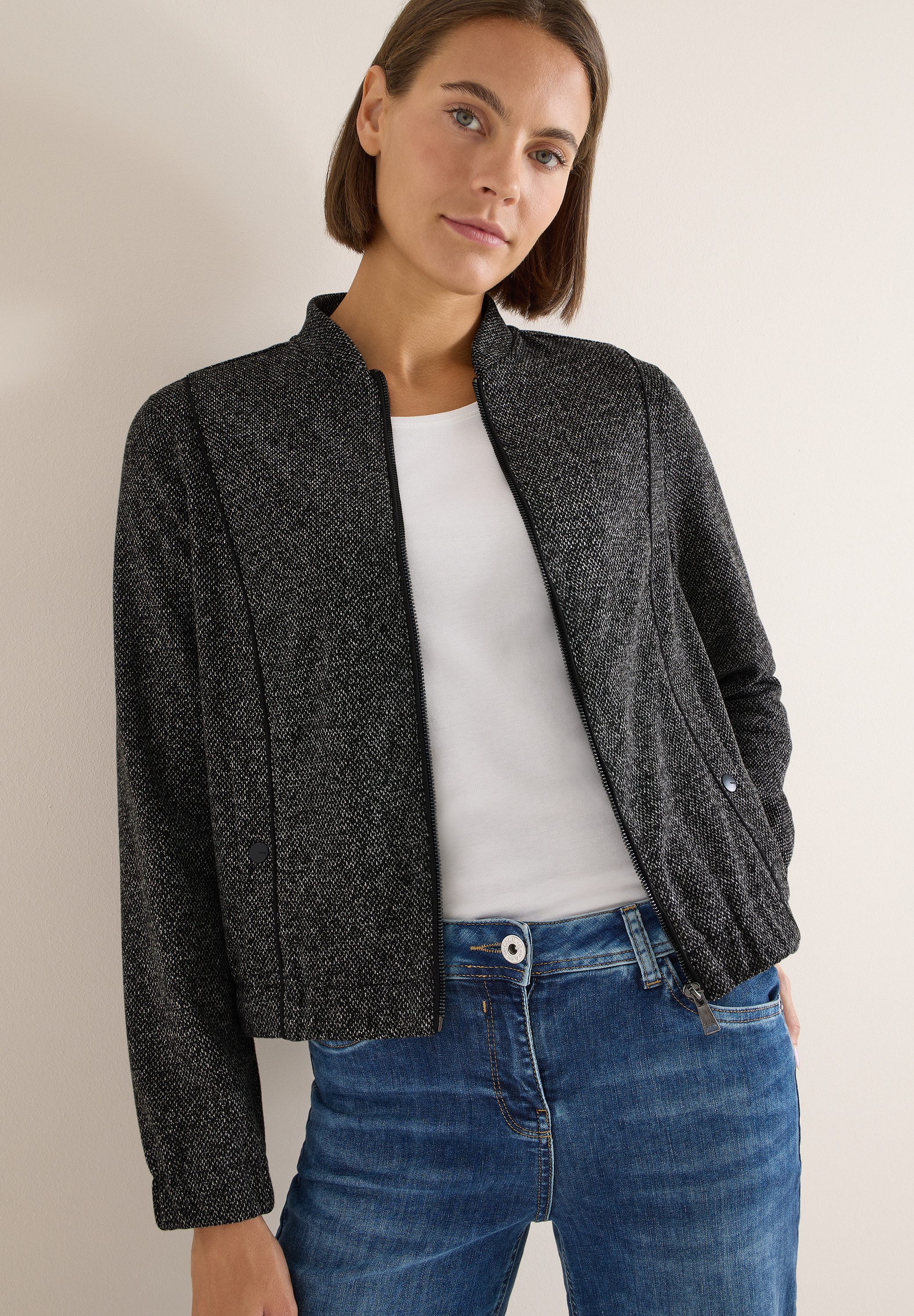 CECIL Blouson im melierten Look und mit Elastiksaum günstig online kaufen