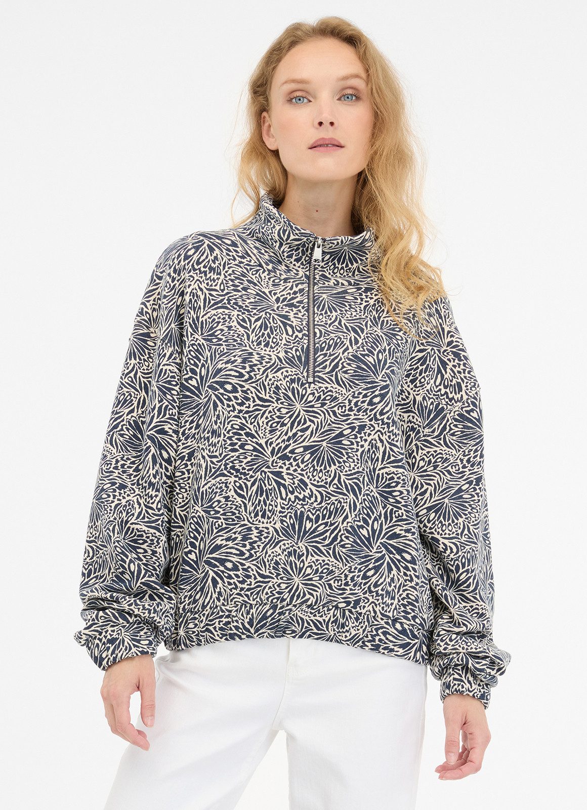 Ragwear Sweatshirt IZZAR PRINT Stehkragen mit Reißverschluss im Troyer-Stil günstig online kaufen