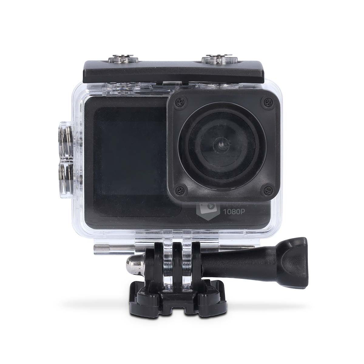 Nedis ACAM31BK Action Cam (Wi-Fi, action cam, dual screen, 30m wasserdicht, 1080p, inkl. montage)