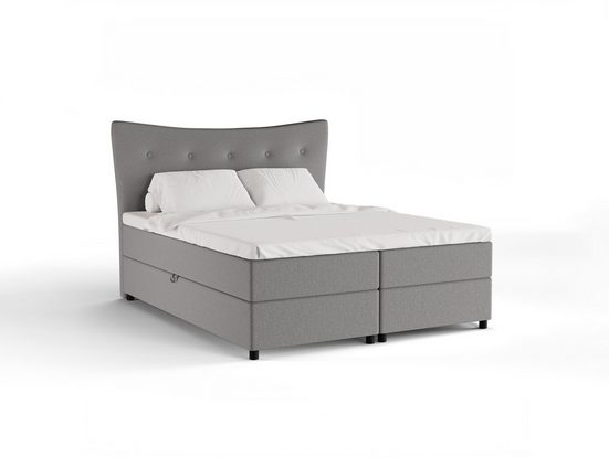 PANDA MÖBEL GmbH Boxspringbett NEVADA mit Bettkasten 160x200 cm Faro 16