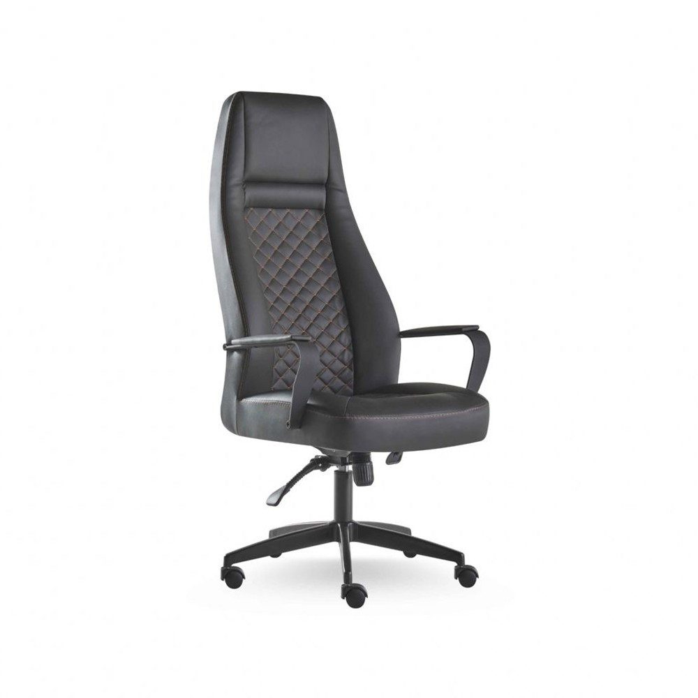 Xlmoebel Chefsessel Schwarzer Bürostuhl aus Leder mit Rollen für modernes Büro (1 St), Made in Europa