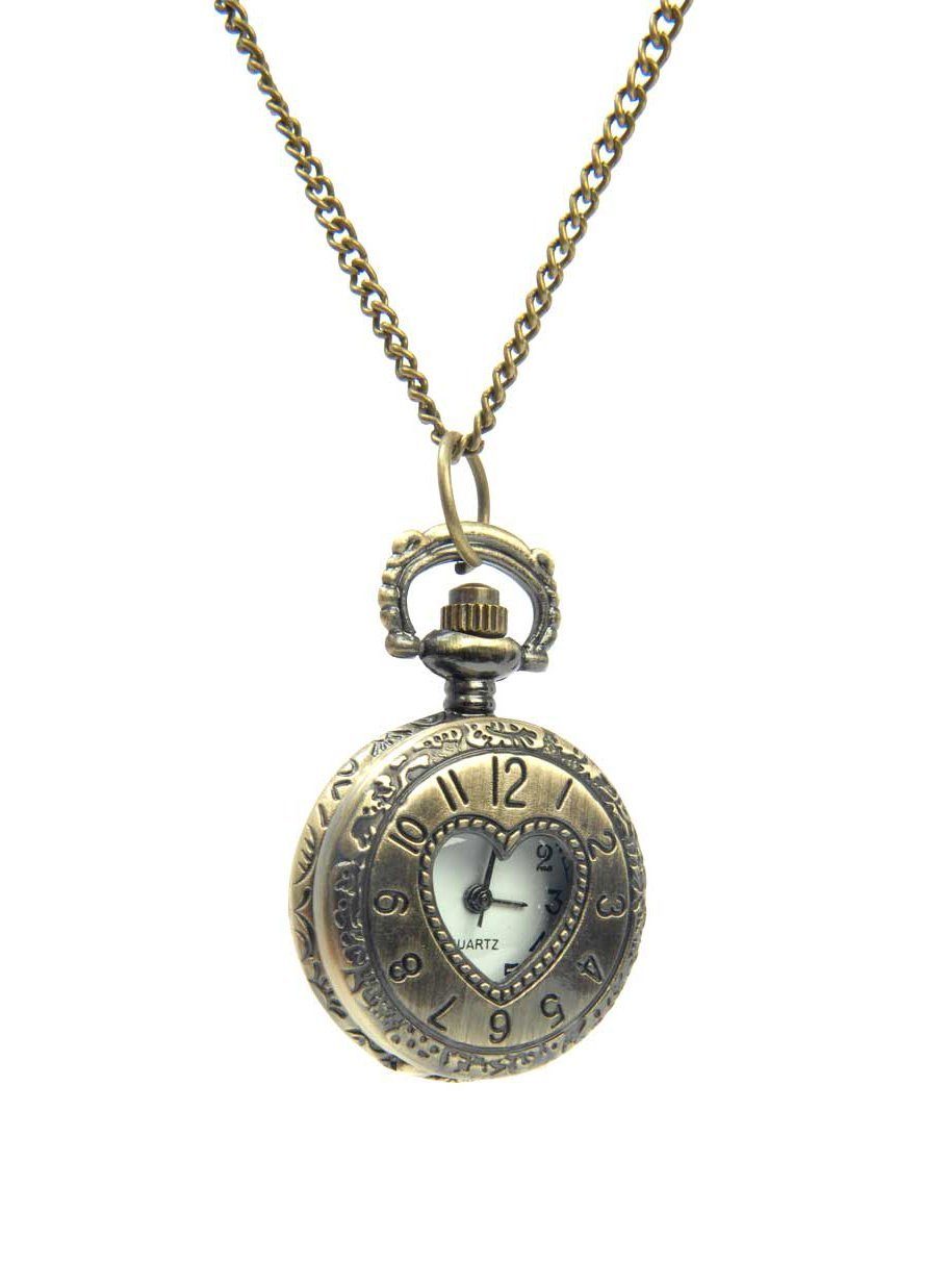 Metamorph Kostüm Taschenuhr Vergissmeinnicht, Elegante Uhr mit herzförmiger Aussparung