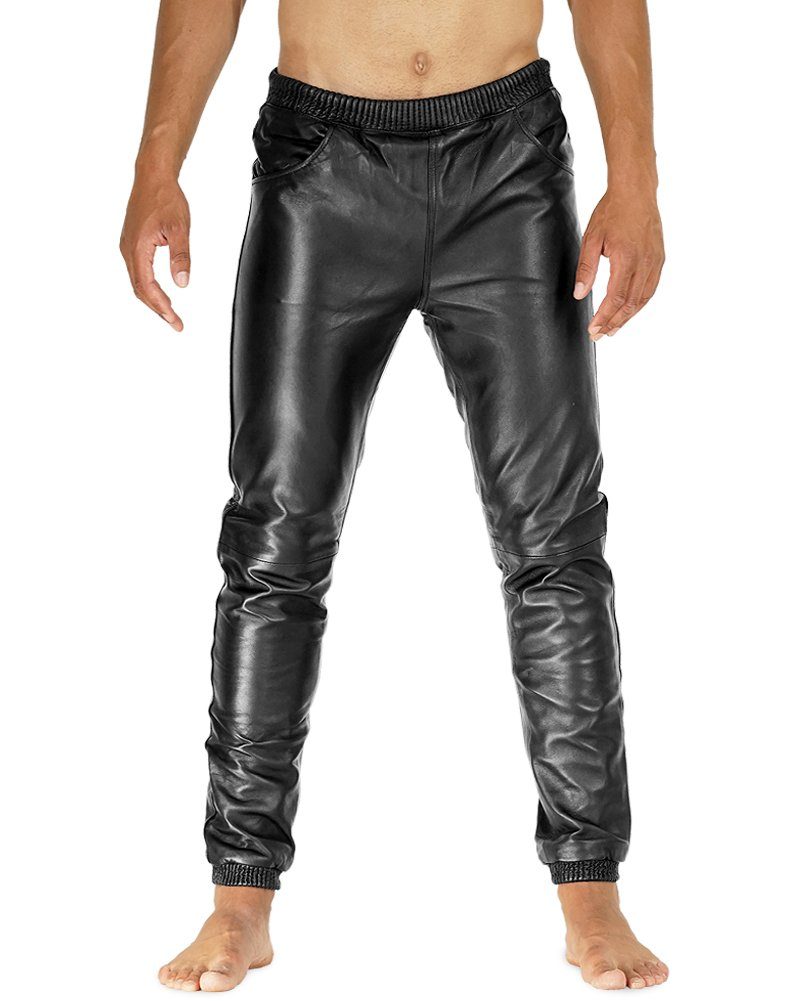 BOCKLE Lederhose Bockle® The BOYJOG Leder Joggers Lamm Leder Jogginghose