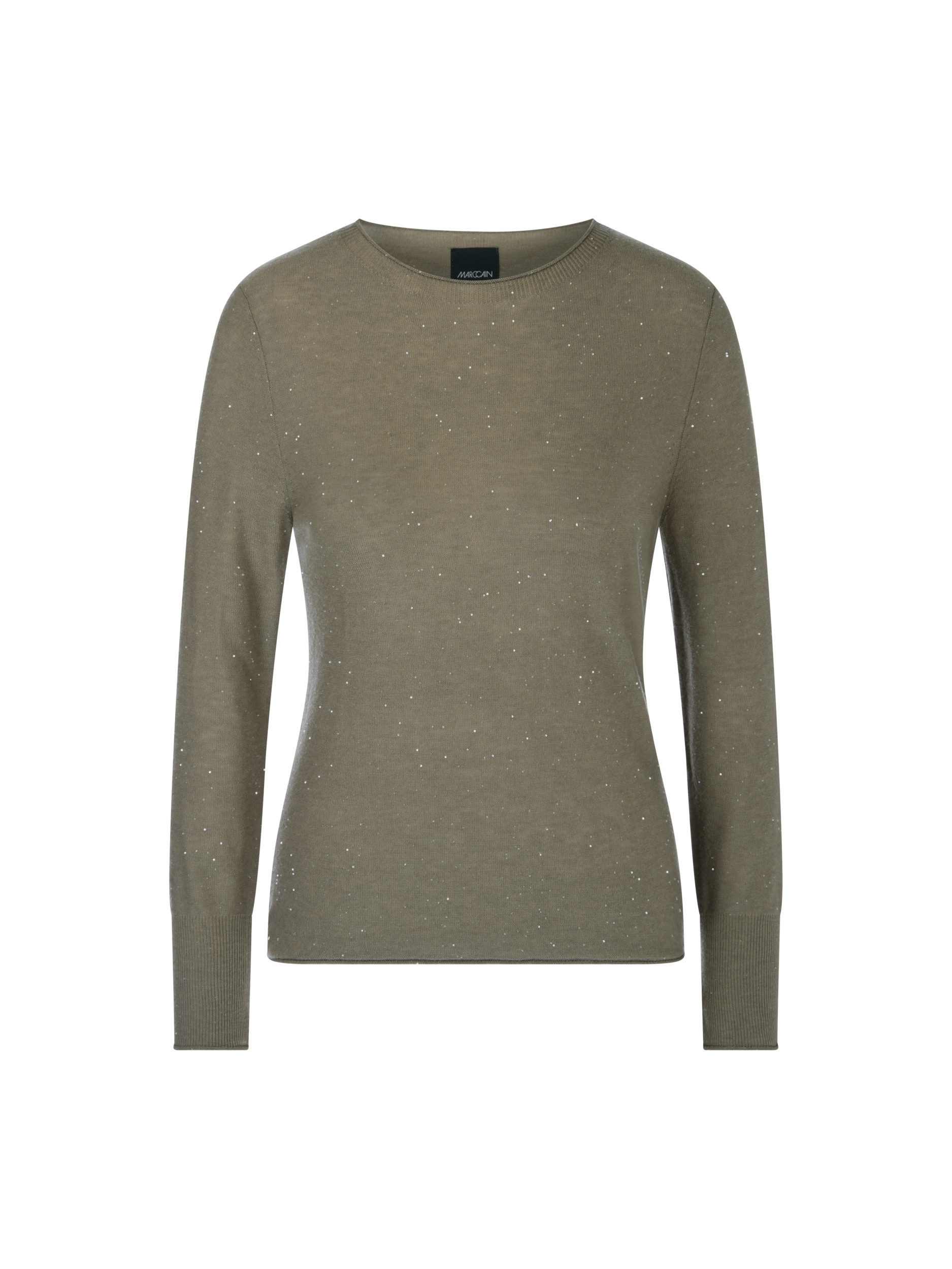 Strickpullover Wollpullover mit Pailletten - Gerade