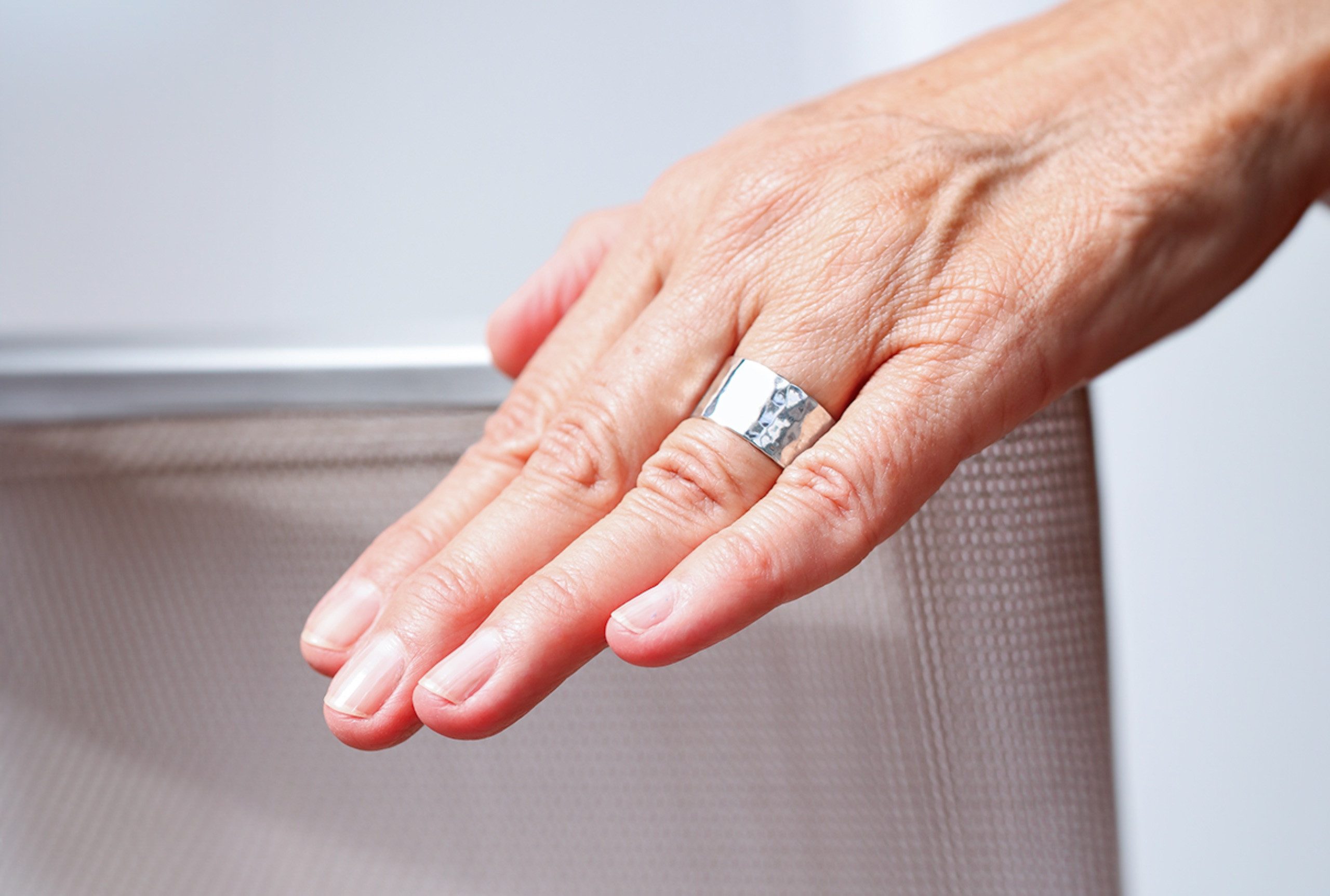 SILBERMOOS Partnerring Bandring "Hammerschlag", 925 Sterling Silber
