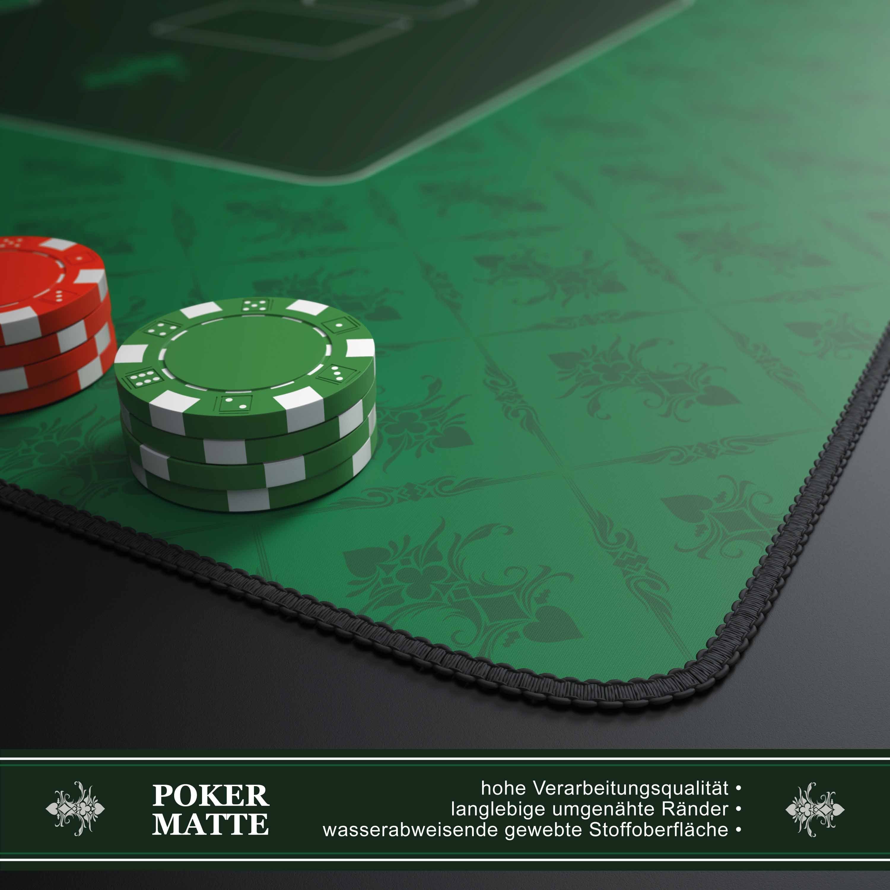 CSL Spieltisch XXL Profi Pokermatte 100x60cm, Tischauflage für Poker, Pokertisch Auflage, Gummiunterseite für stabilen Halt, abwaschbar