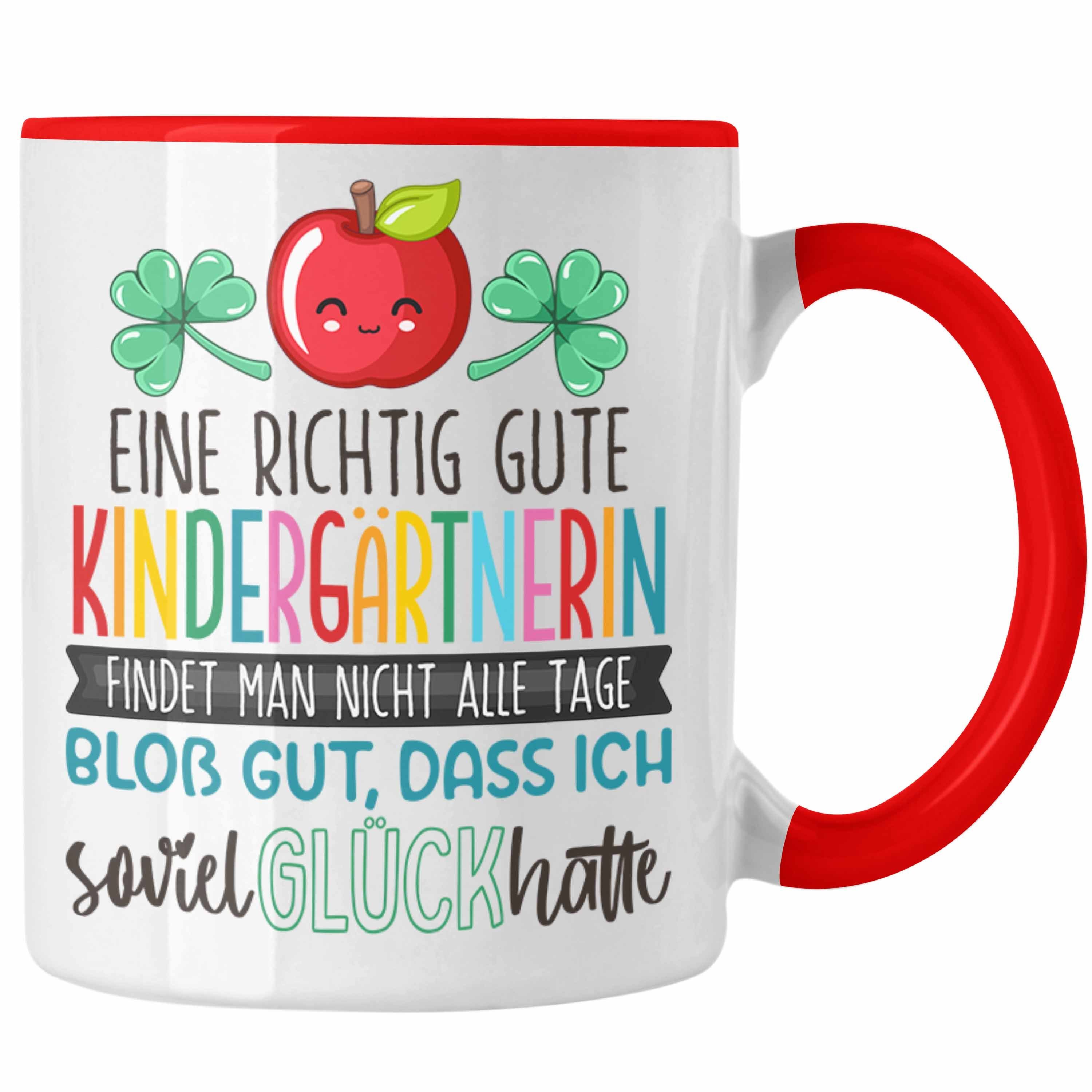 Trendation Tasse Kindergärtnerin Tasse Geschenk Dankeschön Beste Erzieherin Der Welt D Rot