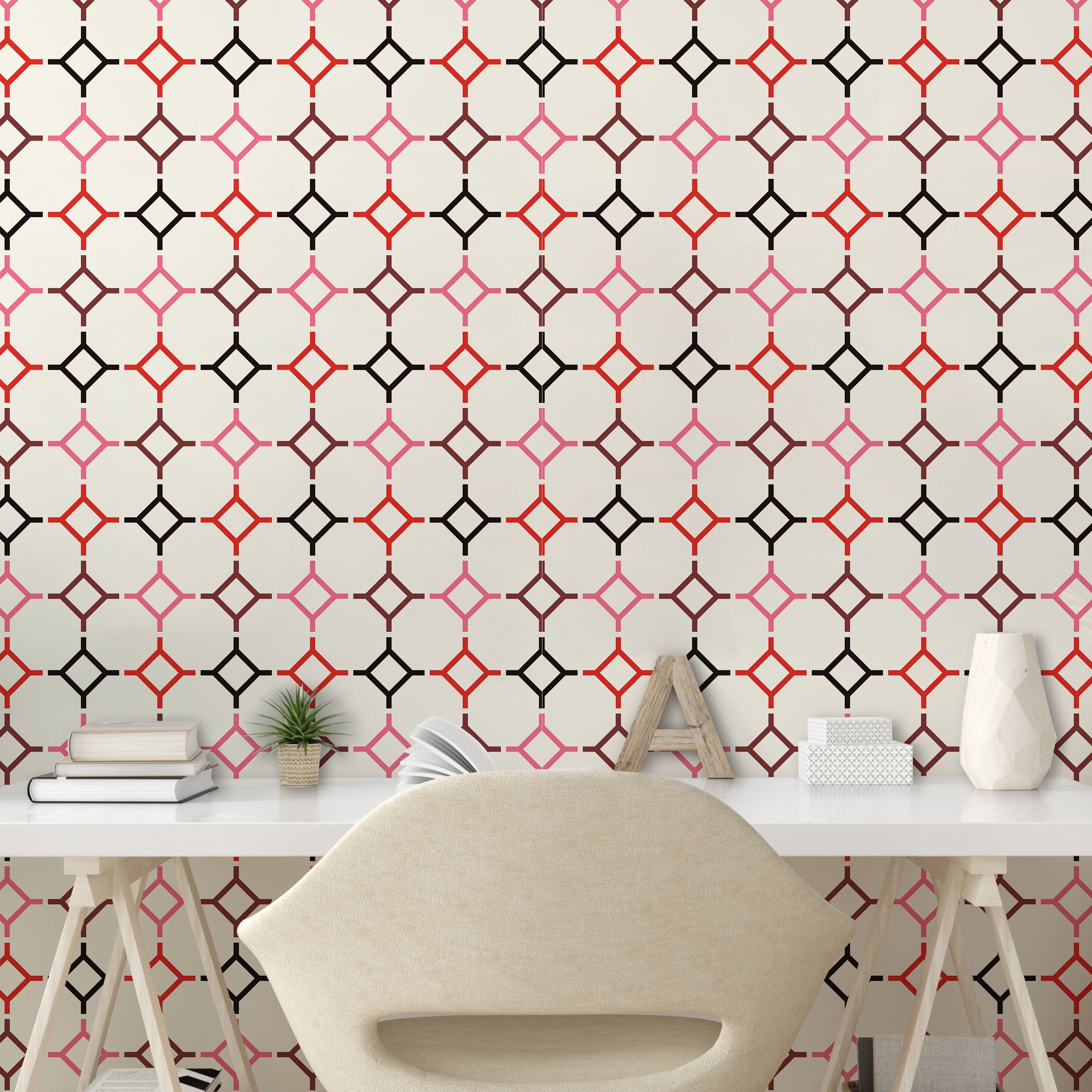 Modern Hexagonal Wohnzimmer Shaped Küchenakzent, Linien Abakuhaus Vinyltapete selbstklebendes