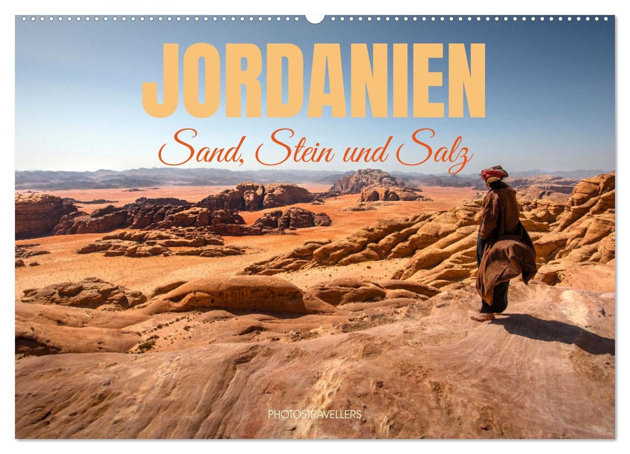 CALVENDO Wandkalender Jordanien Sand, Stein und Salz (Wandkalender 2027 DIN A2 quer), CALVEN