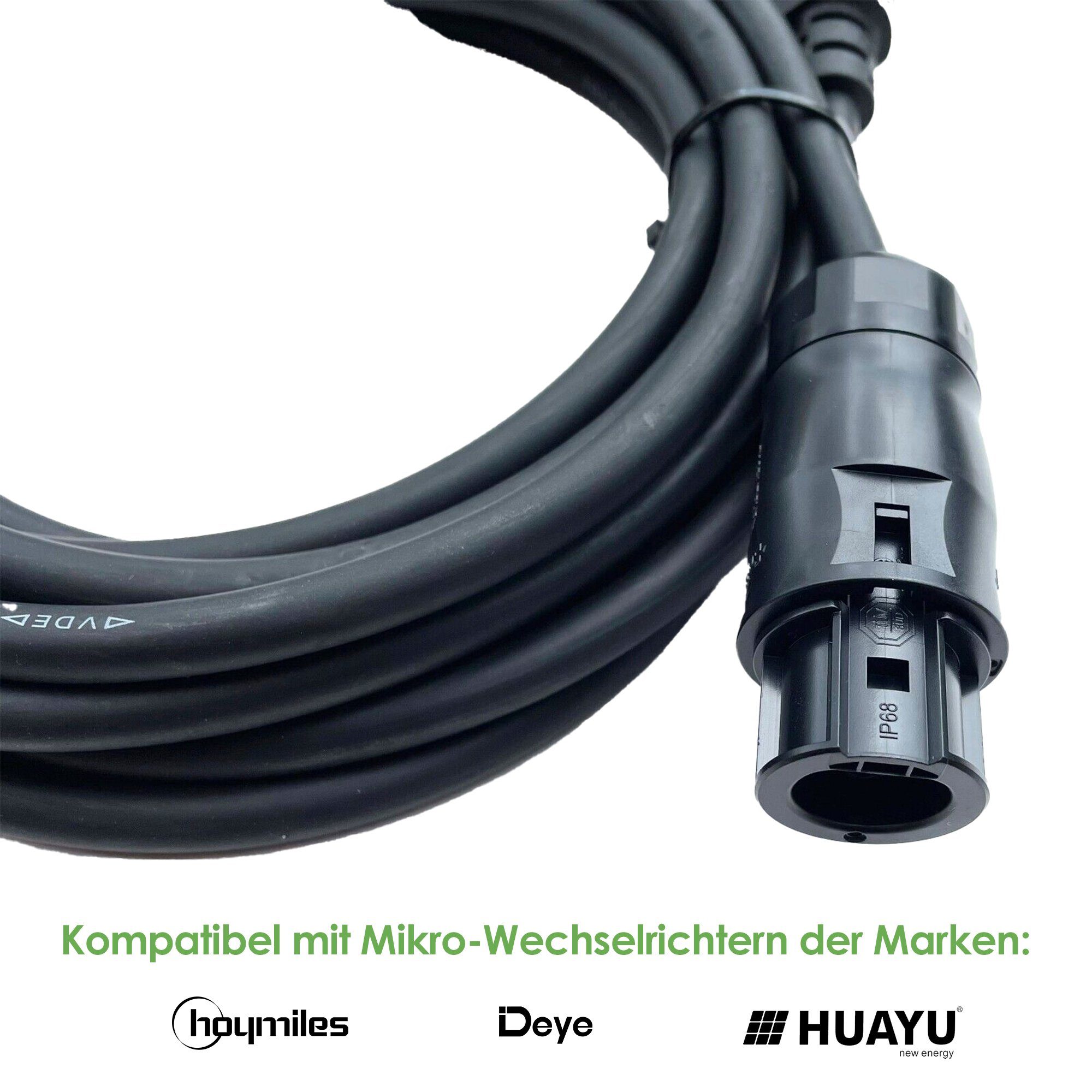VALE Wechselrichter 5m Betteri BC01 zu Schuko Adapter Kabel, Solar PV Steckdose, Solar PV Steckdose, kompatibel mit Hoymiles, Deye, Huayu, UVM. (5m)