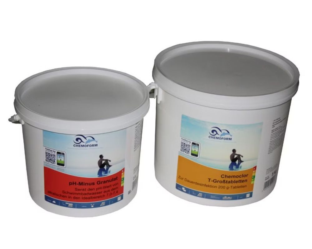 Chemoform Poolpflege Chemoform Set Chemoclor T-Großtabletten 5 kg + pH-Minus Granulat 5kg