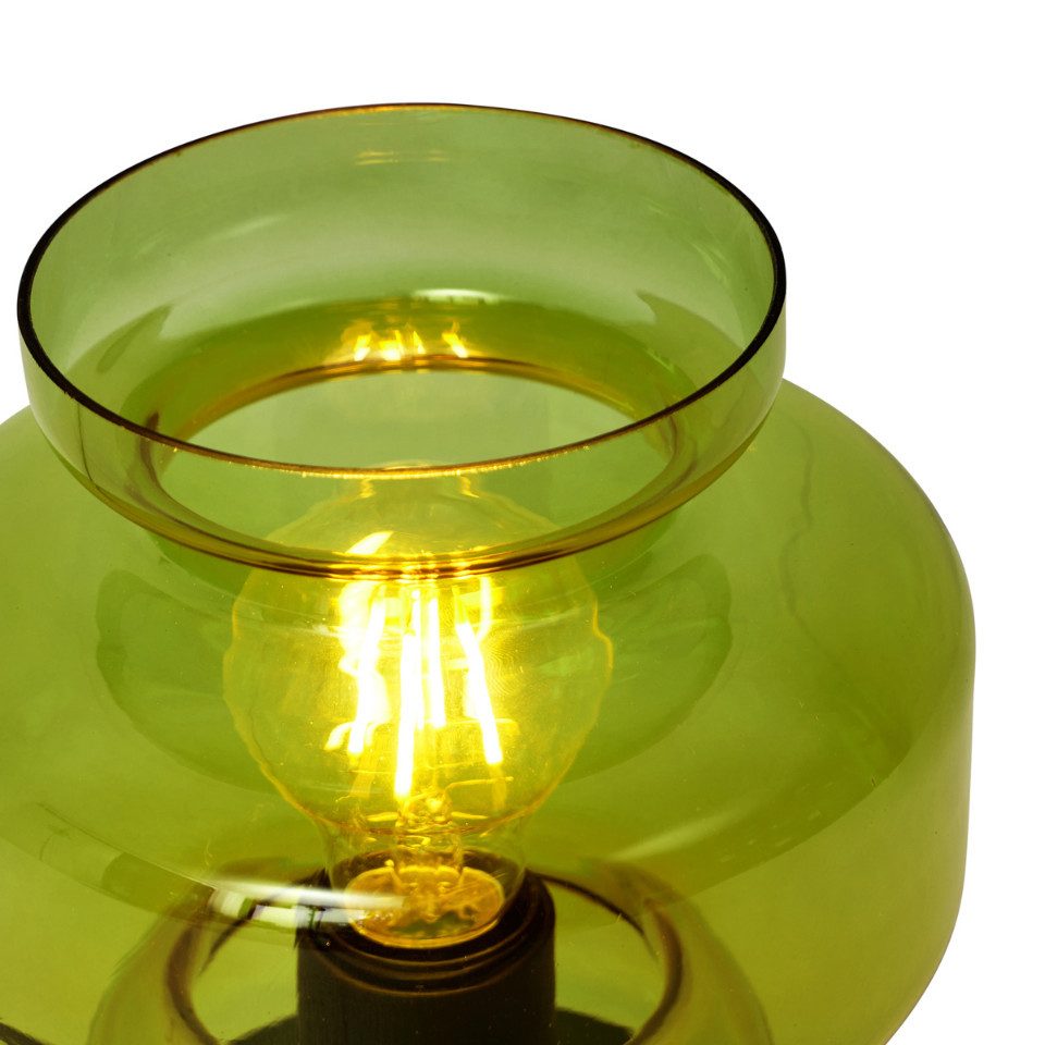 Qazqa Tischleuchte Denise, ohne Leuchtmittel, E27, Grün, Retro, Glas, 1-fla günstig online kaufen