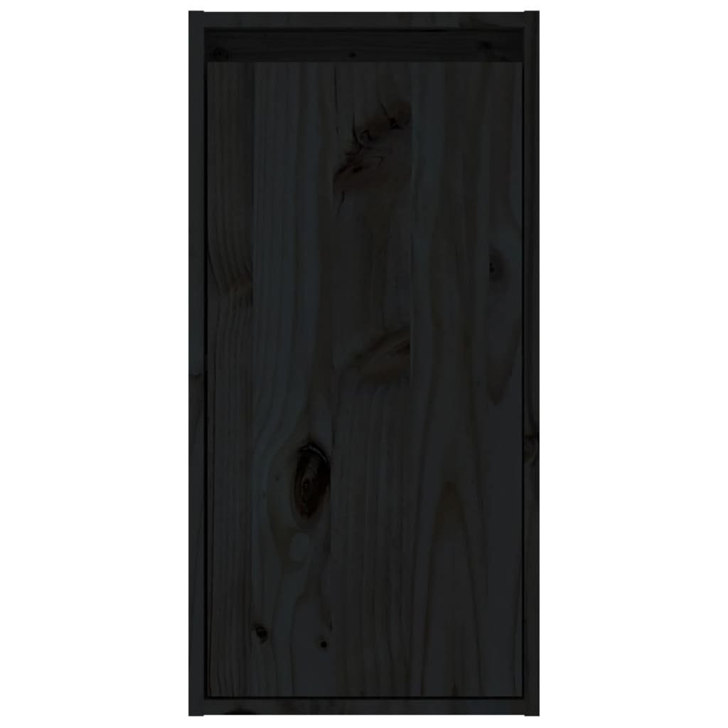 Stk Schwarz 30x30x60 Schränkchen Kiefer 2 vidaXL Wandschränke Regal cm Massivholz