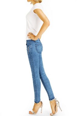 be styled Low-rise-Jeans Low Rise Jeanshose Hüftjeans Enge Skinny Jeans - Damen - j10i-2 5-Pocket-Style, mit Stretch-Anteil