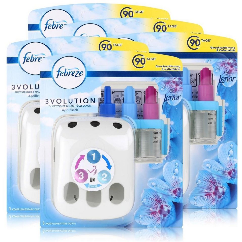 Febreze Raumduft Febreze 3Volution Duftstecker & Nachfüllflakon Lenor  Aprilfrisch (5er